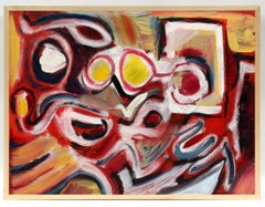 Pittura espressionista astratta americana Fine anni '60 Metà secolo rosso Whiting