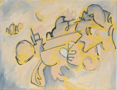 Pittura espressionista astratta americana Fine anni '70 Metà secolo Arancione Viola