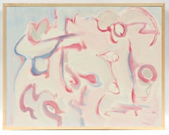 Pittura espressionista astratta americana Fine anni '70 Metà secolo Rosa Blu Bianco