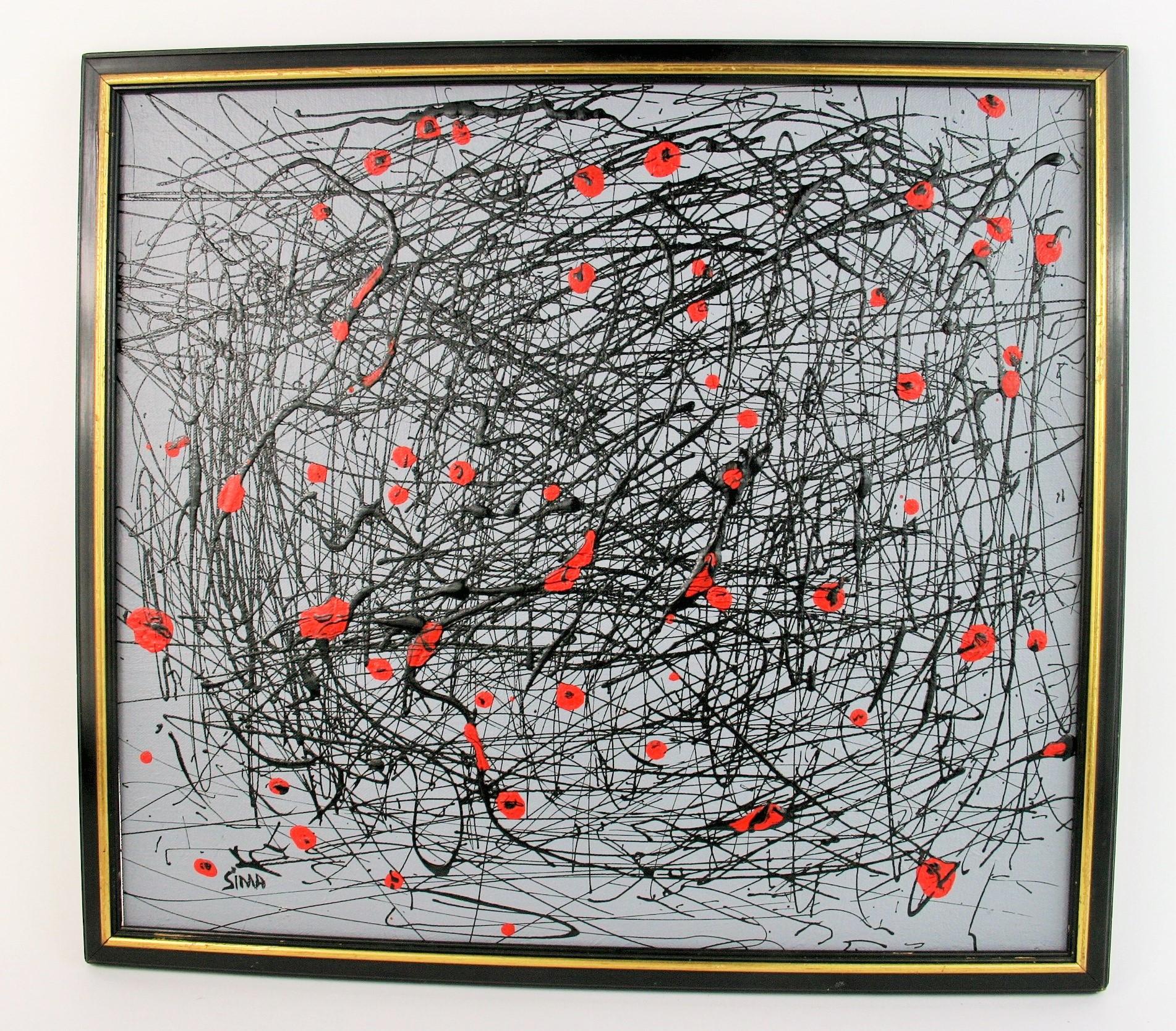 Abstract Expressionist Painting Black and Red For Sale 3
