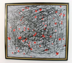 Peinture expressionniste abstraite noire et rouge