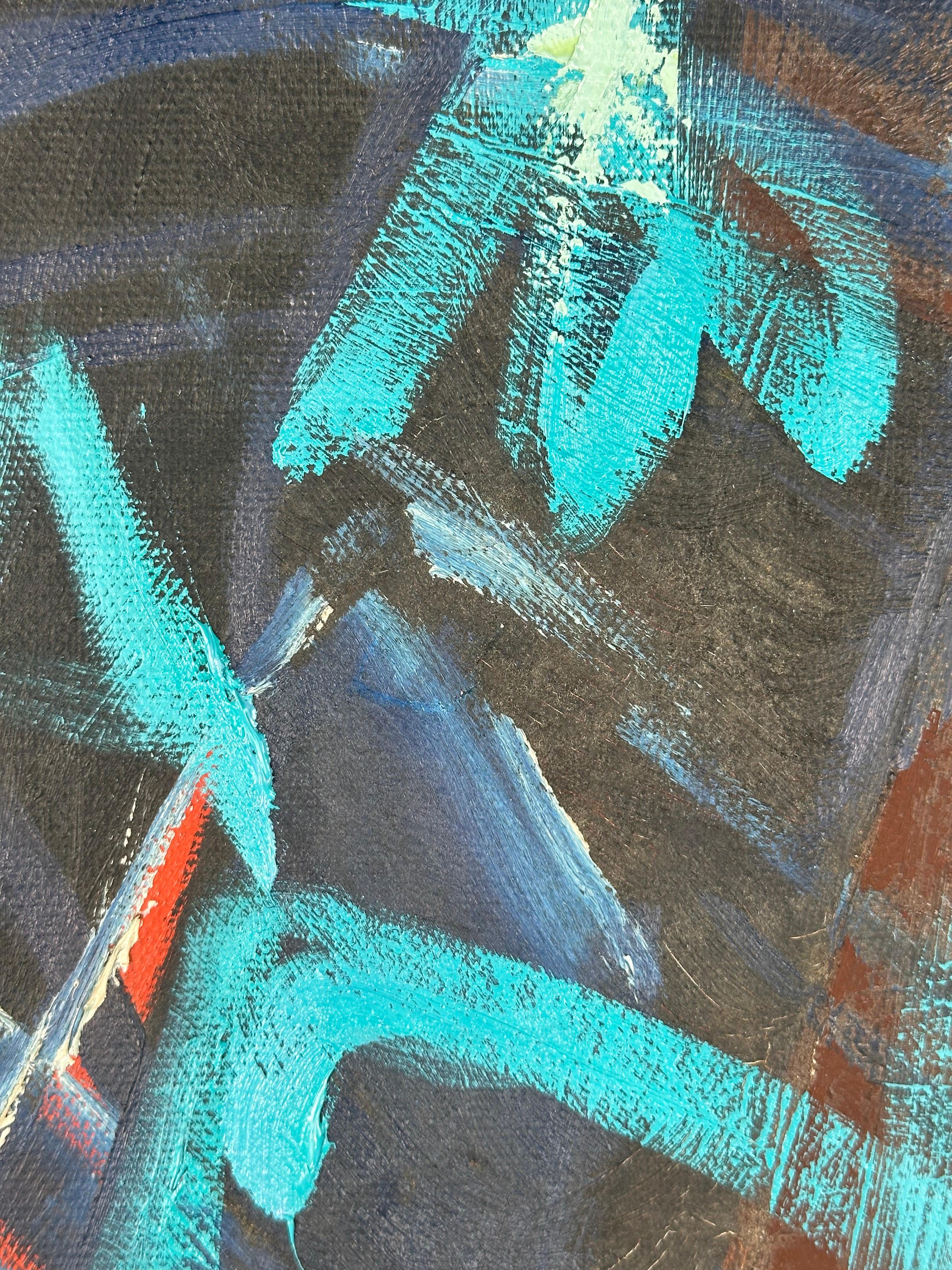 Abstract Expressionist Painting (Mid-century Modern action composition) For Sale 1