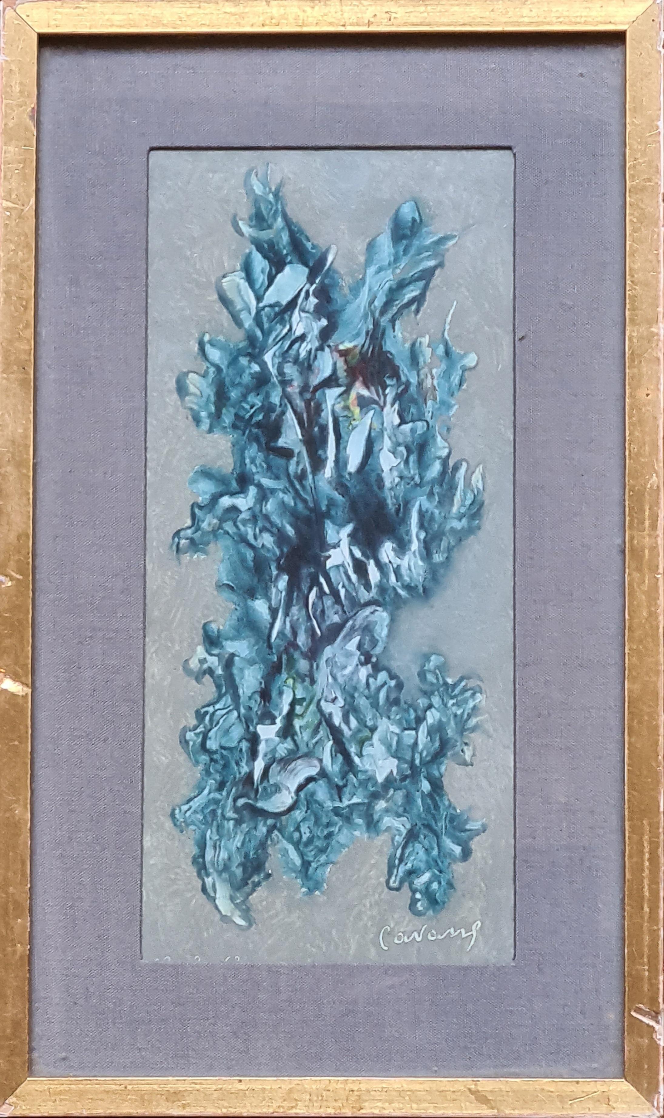Abstract Expressionist Symphony in Blue, Follower of Clyfford Still - Painting by Unknown