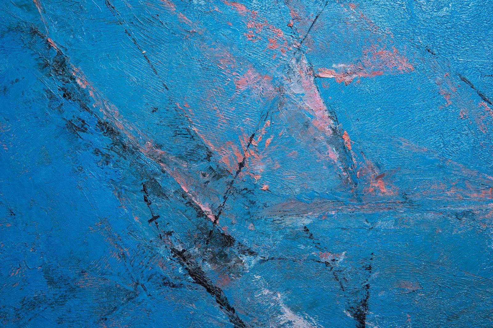 Pittura astratta su tela di Ken Nishi 