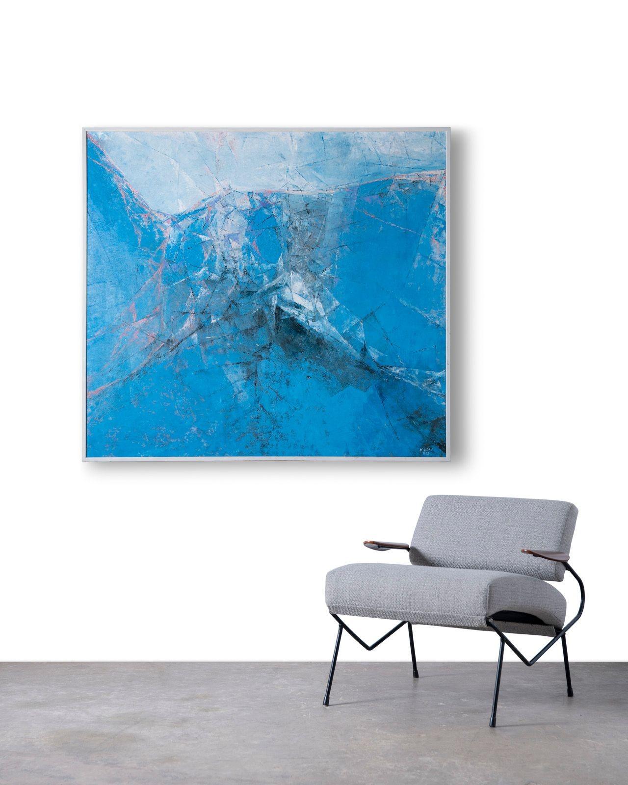 Pittura astratta su tela di Ken Nishi 