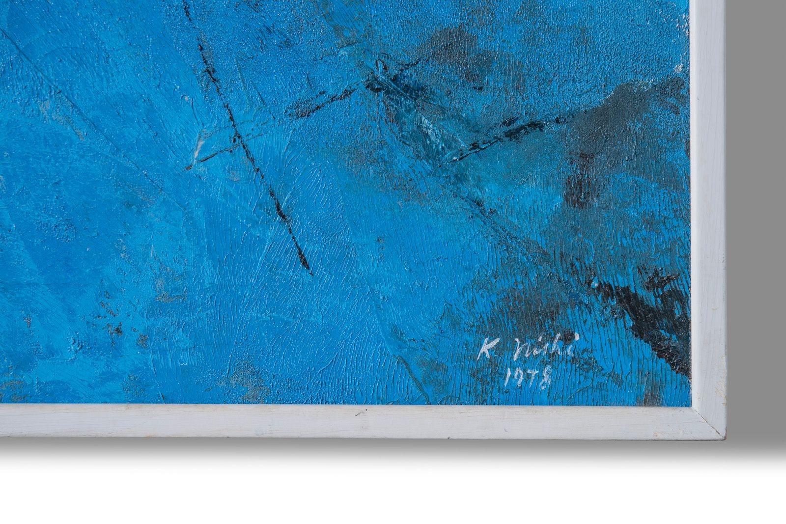 Pittura astratta su tela di Ken Nishi 