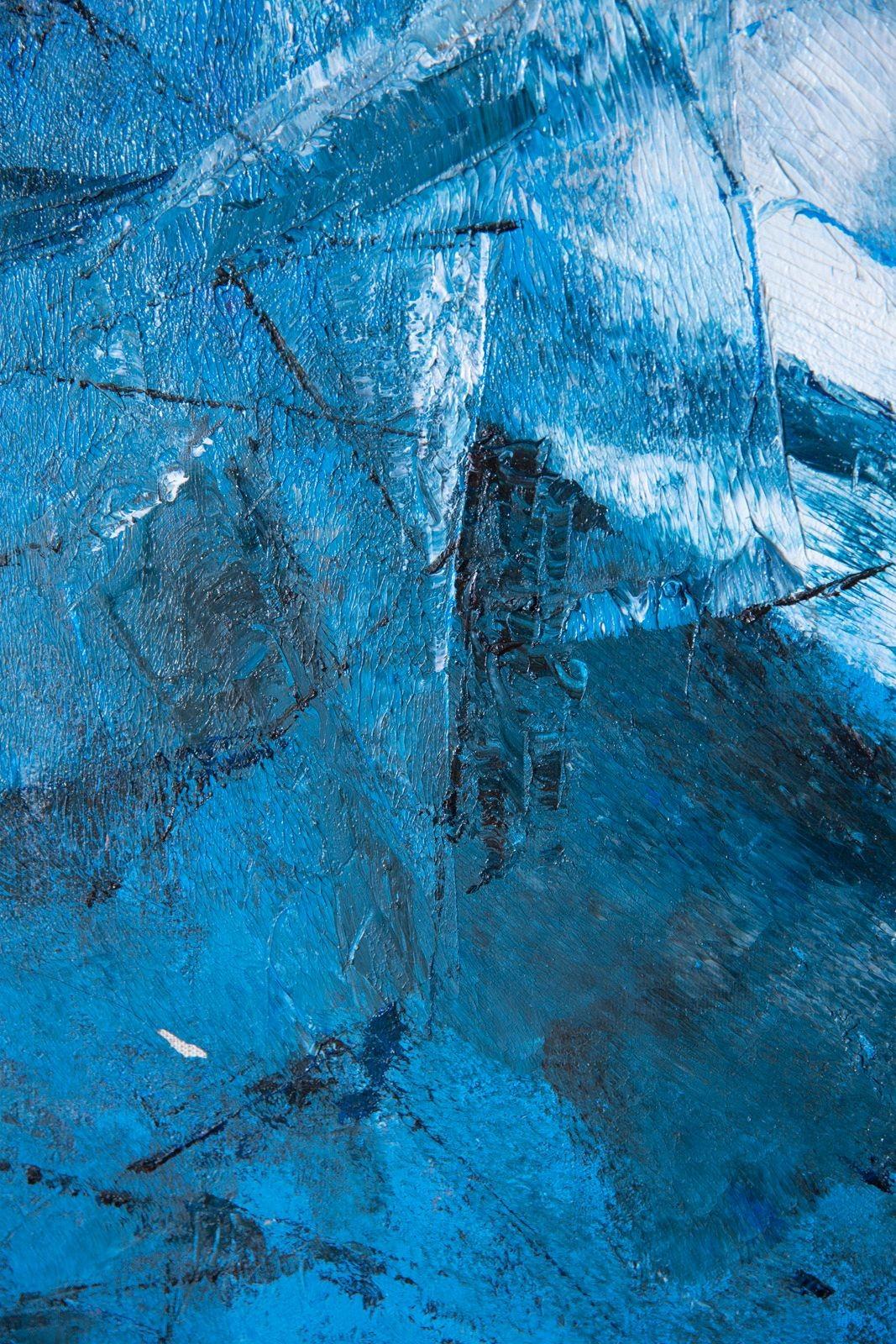 Pittura astratta su tela di Ken Nishi 