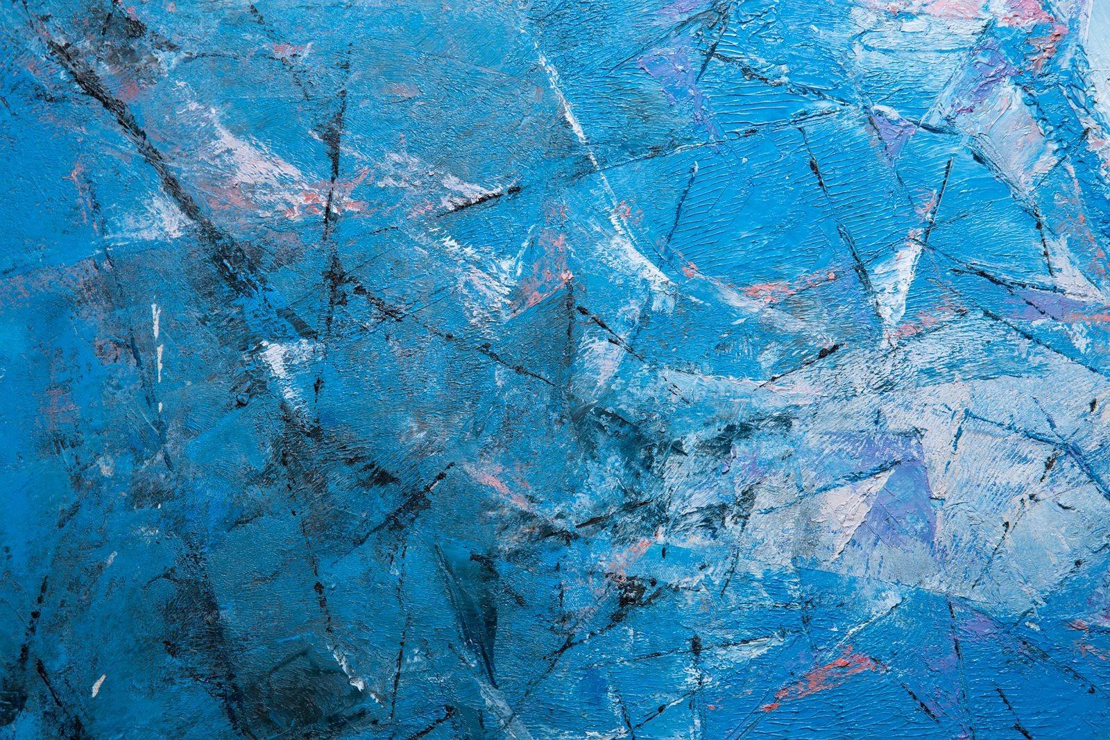 Pittura astratta su tela di Ken Nishi 