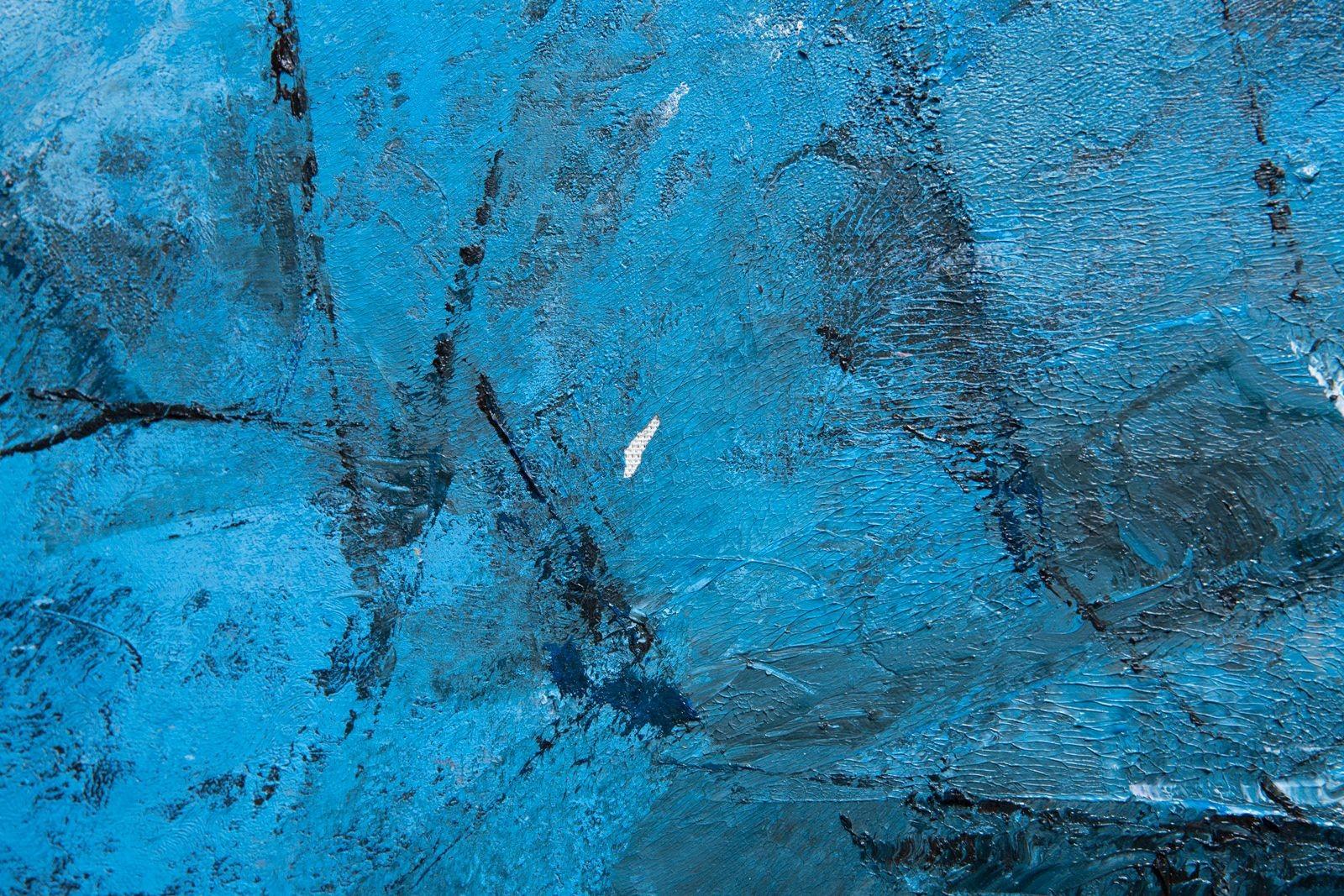 Pittura astratta su tela di Ken Nishi 