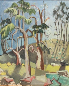 Abstract Florida Modernist Tree American Vibrant Colors 1940's