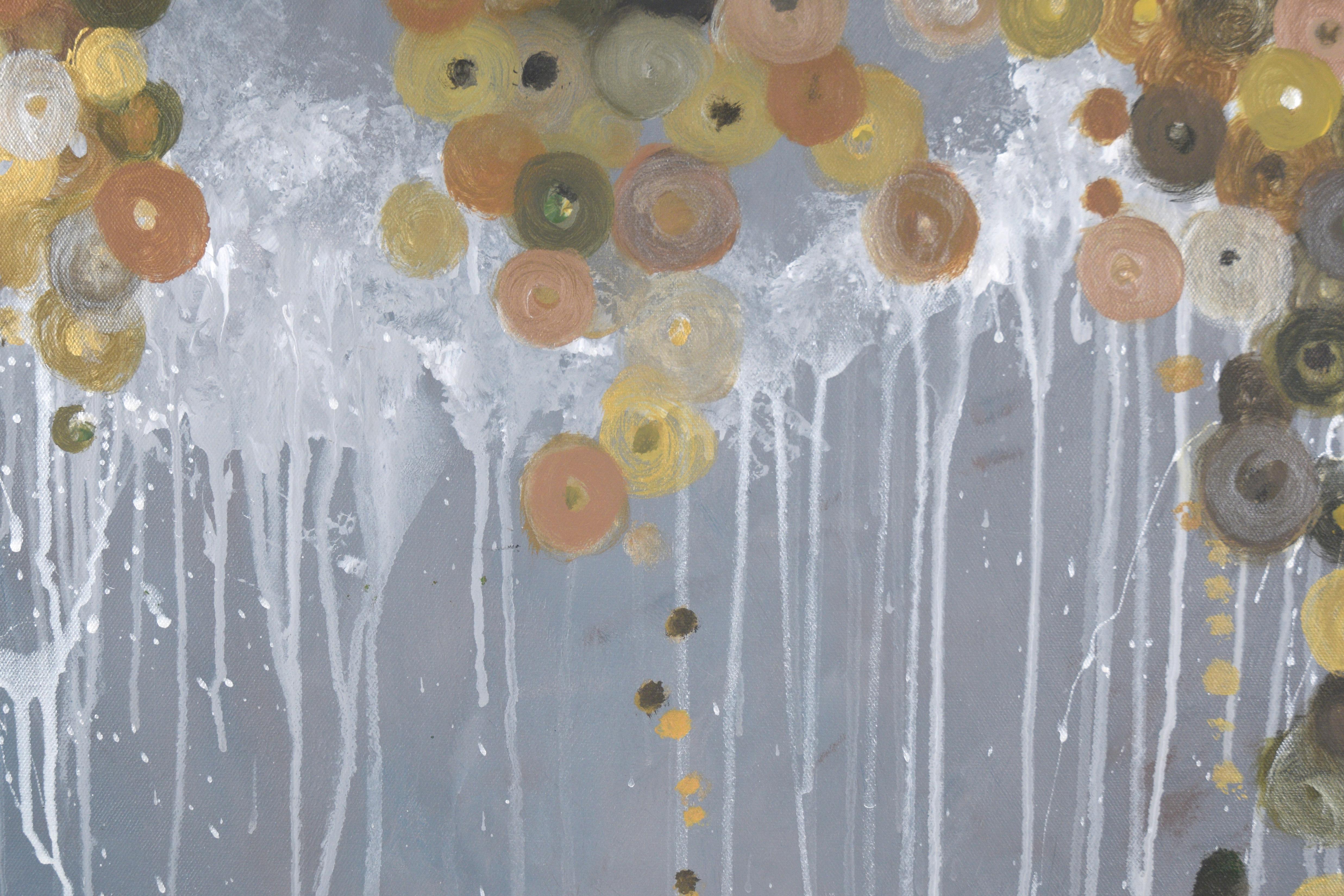 Abstract Flowers - Neutral Tones Acrylic on Canvas San Francisco Abstract School For Sale 1