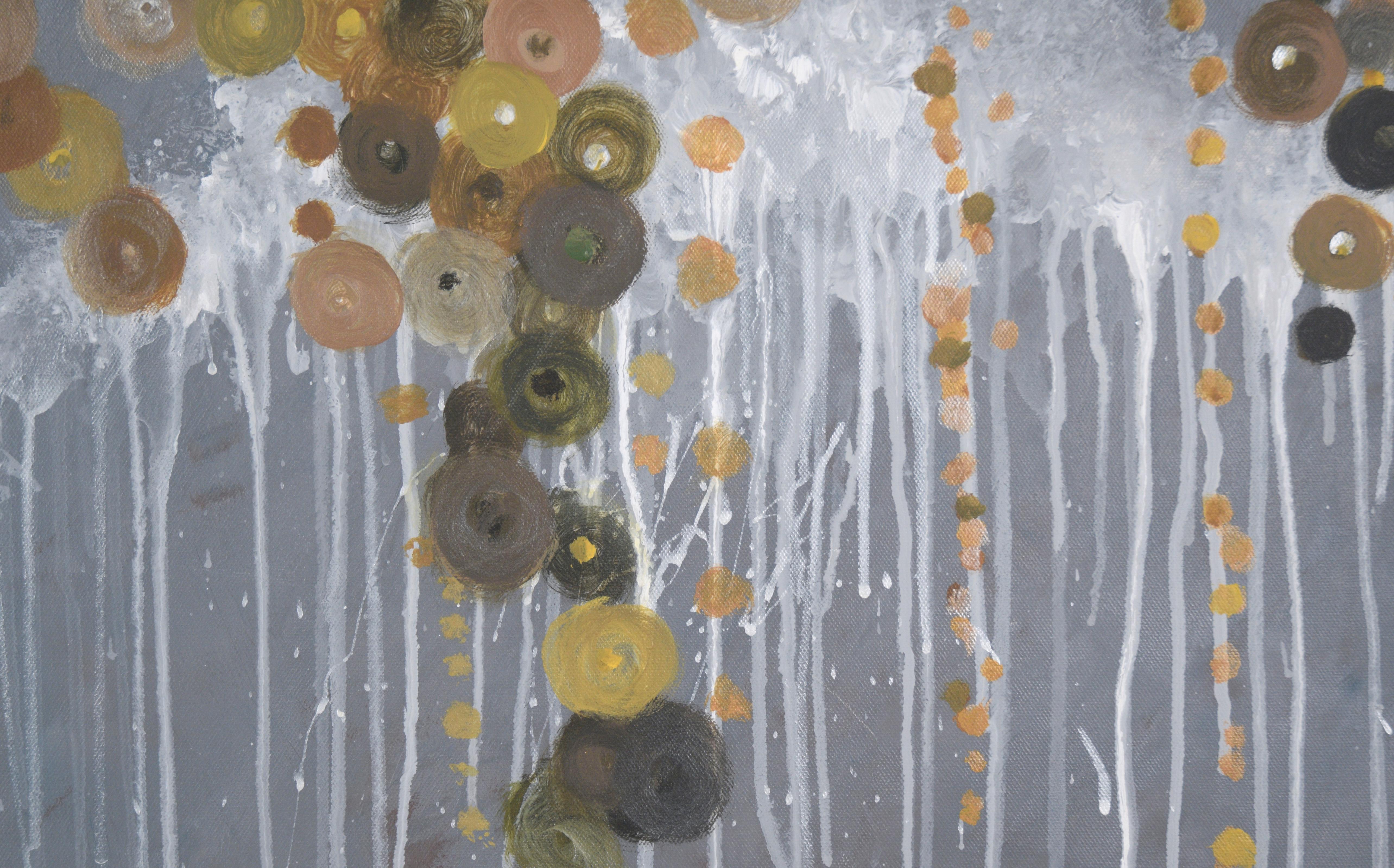 Abstract Flowers - Neutral Tones Acrylic on Canvas San Francisco Abstract School For Sale 2