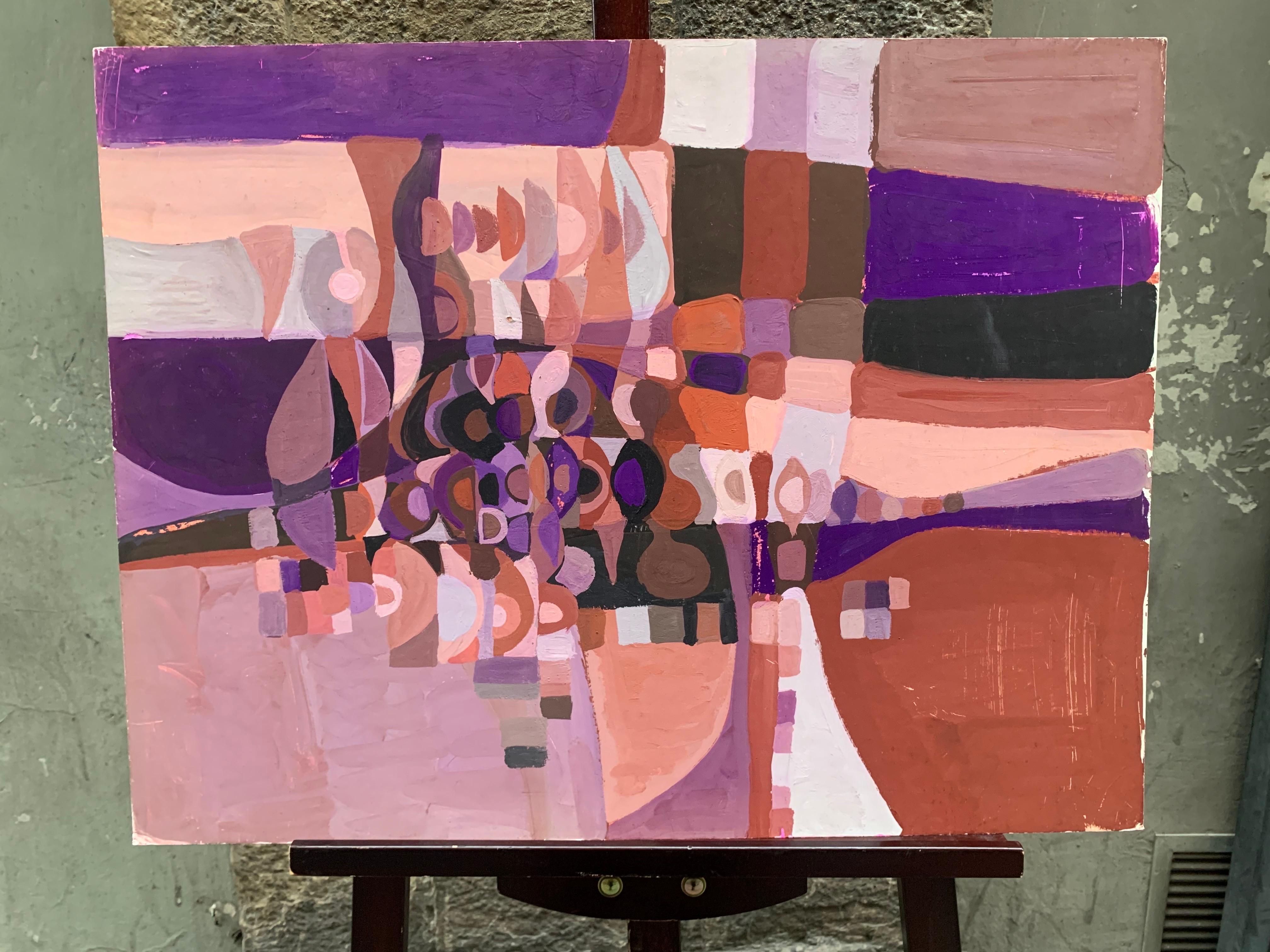 Abstract Geometric Composition with Dome-Like Silhouettes. Circa 1970 For Sale 2