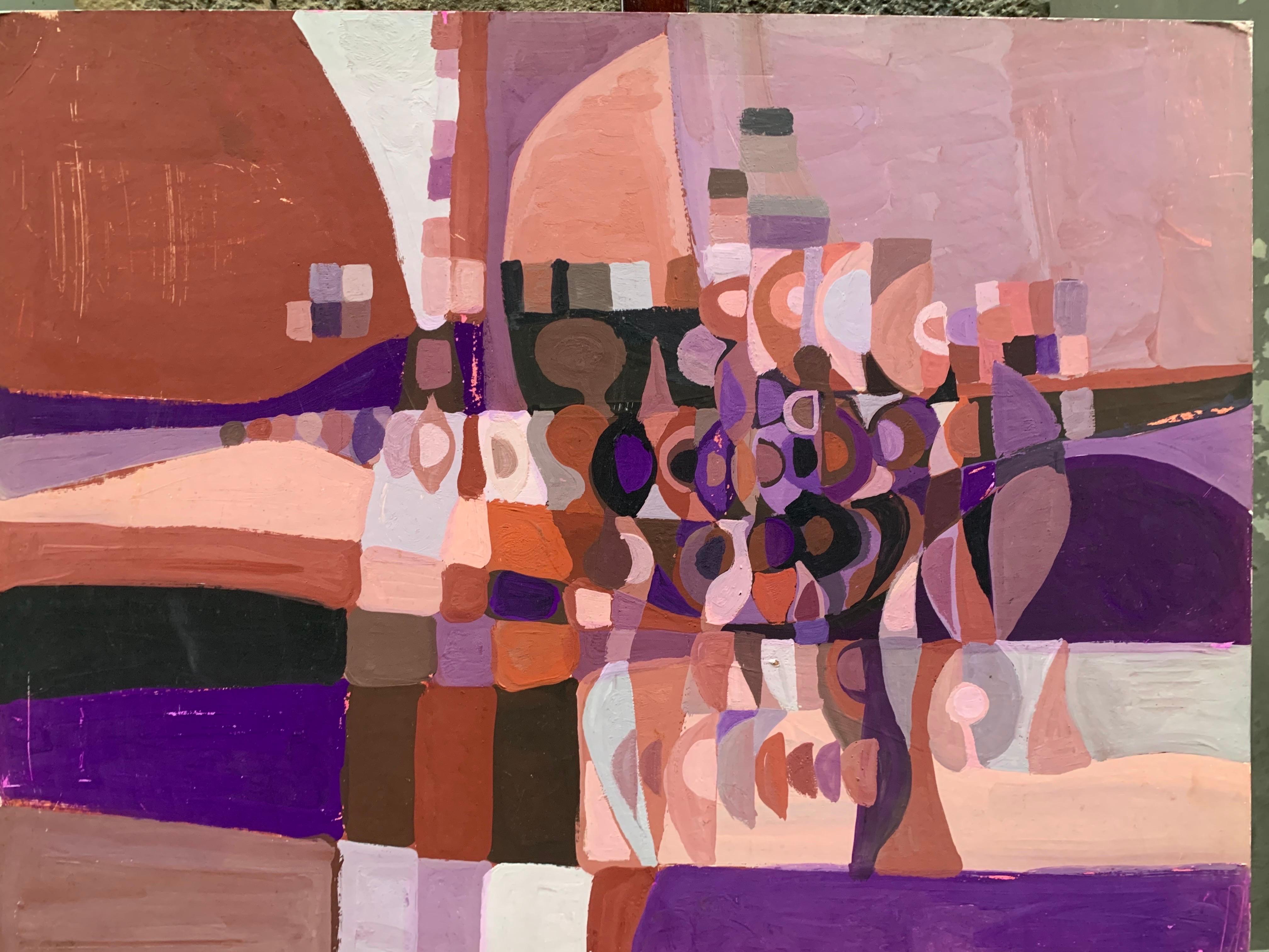 Abstract Geometric Composition with Dome-Like Silhouettes. Circa 1970 For Sale 4