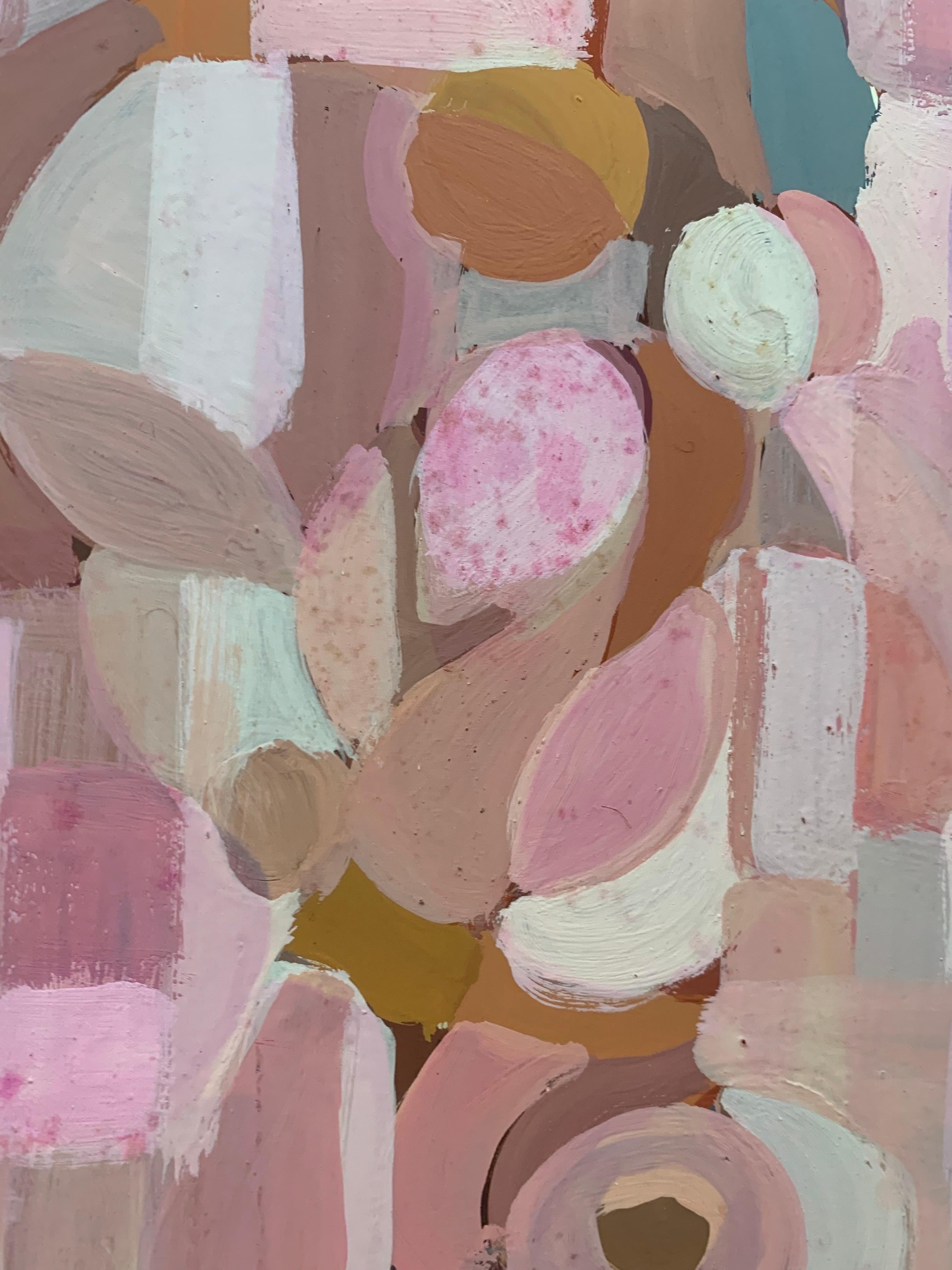 Abstract Geometric Female Nude Artist: Unattributed Date: Circa 1970 - Painting by Unknown