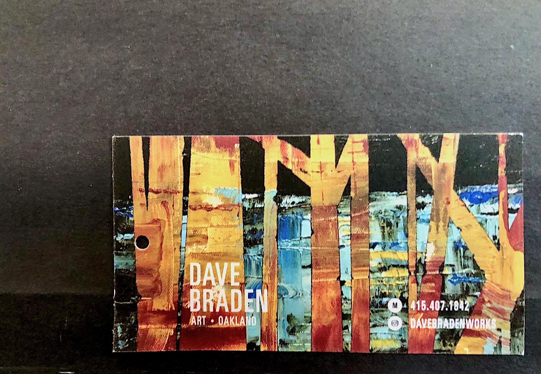 Abstraktes geometrisches Gemälde von Dave Braden (Beige), Abstract Painting, von Unknown