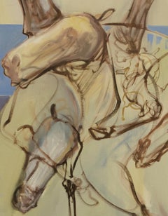 Abstract Horse Oil on Canvas Painting Titled "Moonlight Sonata" Signed by Artist