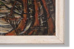 Abstract Impressionist Painting "Trees in the Moonlight" by David Rhodes 1965
