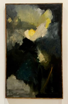 Paisaje abstracto iluminado por la luna, firmado "Douvos"