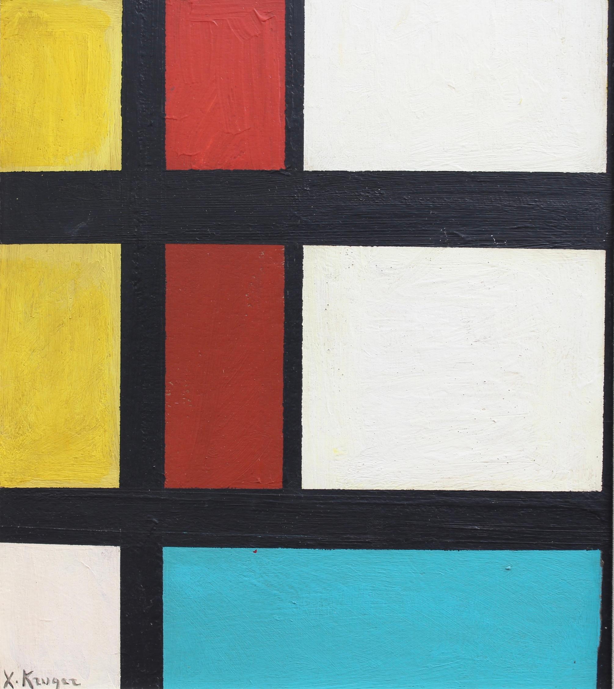 'Abstract of Lines and Colours' German School (circa 1960s) For Sale 8