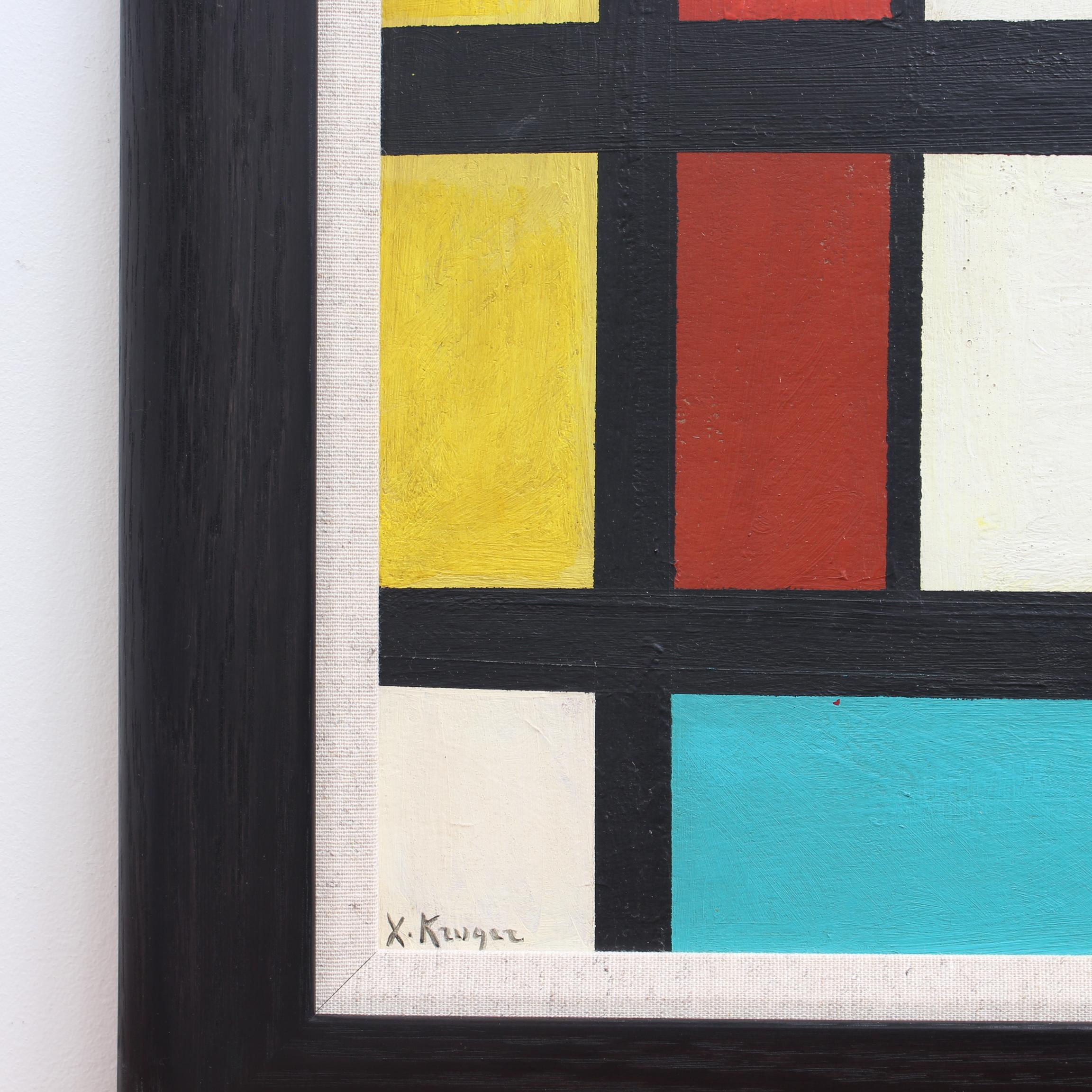 'Abstract of Lines and Colours' German School (circa 1960s) For Sale 5