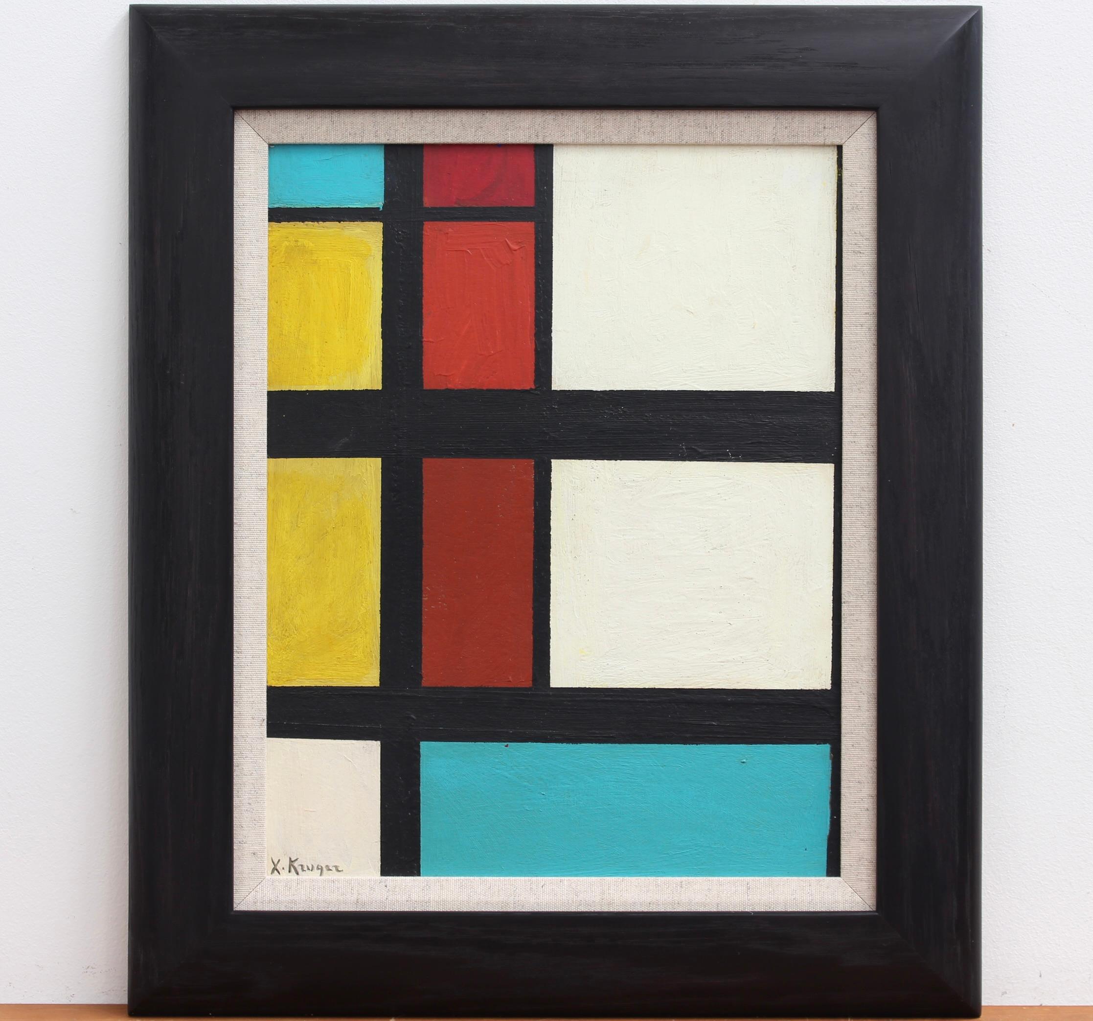 'Abstract of Lines and Colours' German School (circa 1960s) - Painting by Unknown