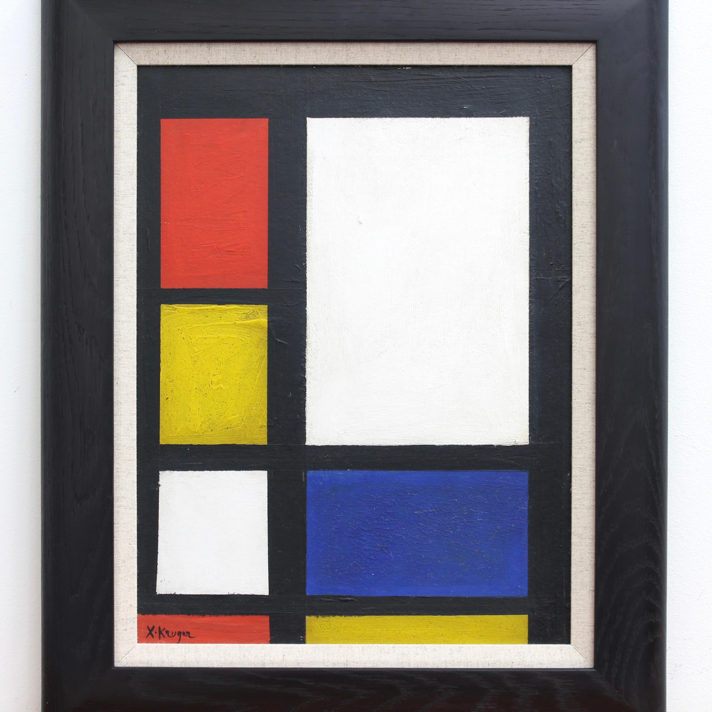 'Abstract of Lines and Colours II' German School (circa 1960s) - Painting by Unknown