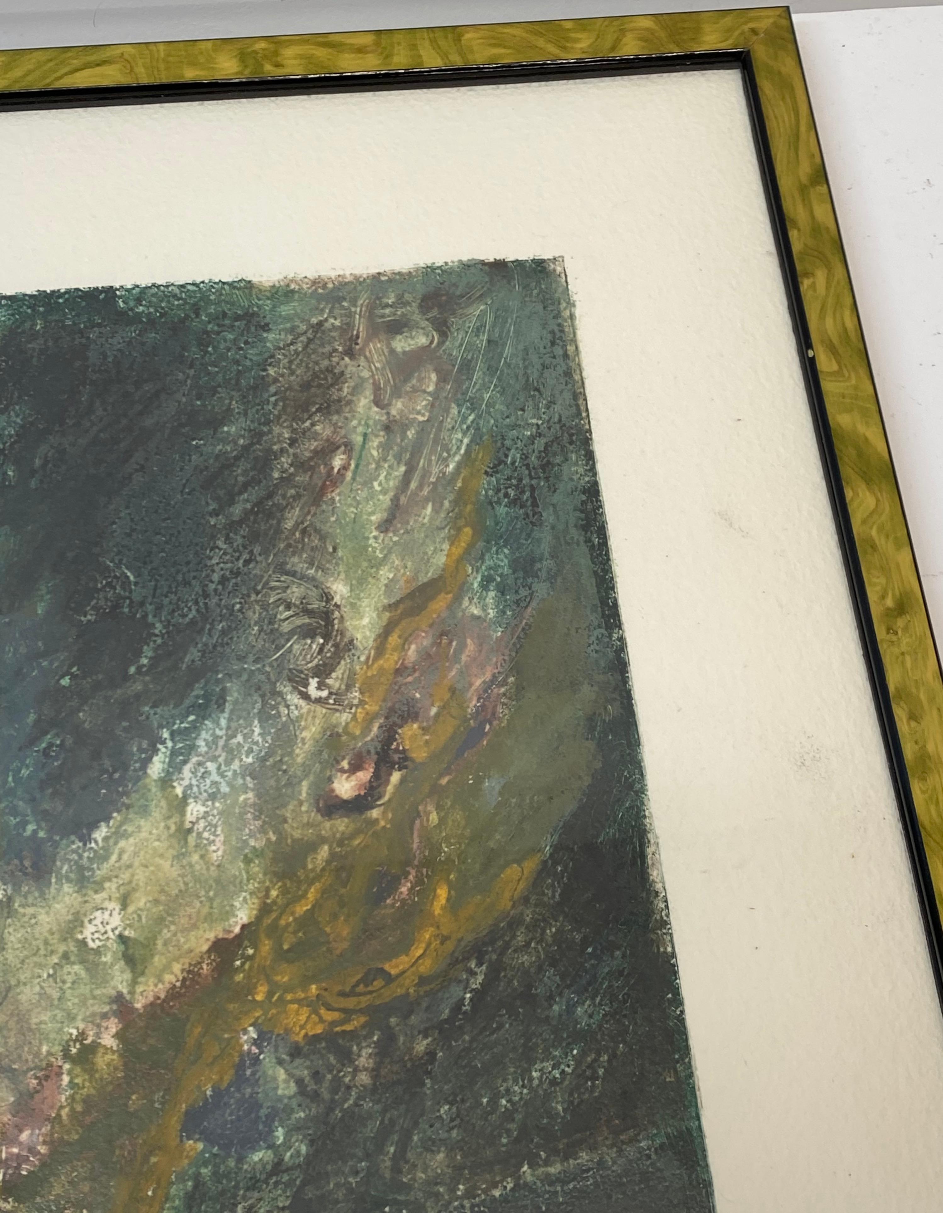 Abstraktes Ölgemälde von S. Kissel, 20. Jahrhundert (Beige), Abstract Painting, von Unknown