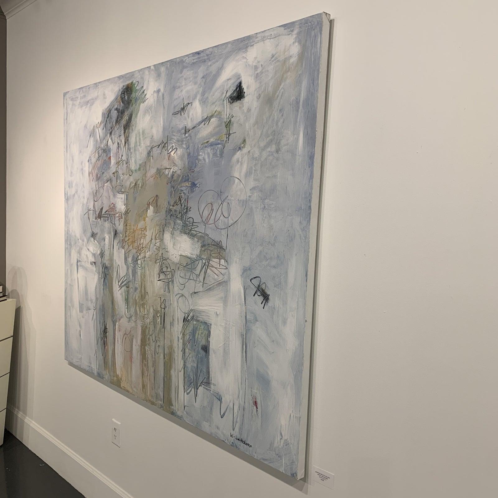 Large Scale Abstract Painting by Joe Adams

Signed on the lower front right
Blues , Taupes , Whites and black

Great for any room especially a living space. Soft palette with a Cy Thombly style

“A lifetime,” Joe Adams states in response to the