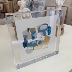 Abstract Signed in Thick Standing Lucite