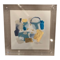 Abstract Signed in Thick Standing Lucite