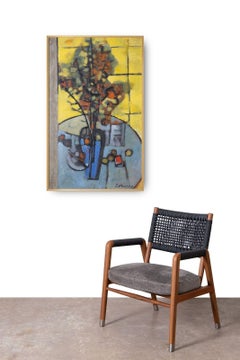 Abstraktes Stillleben, Öl auf Karton von Stephen Thomas Rascoe