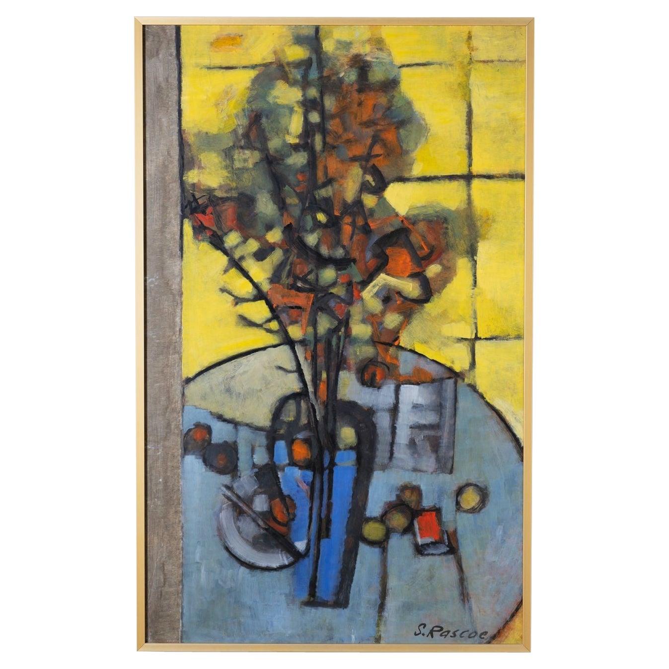 Unknown Still-Life Painting - Abstract Still Life, Oil on Board by Stephen Thomas Rascoe