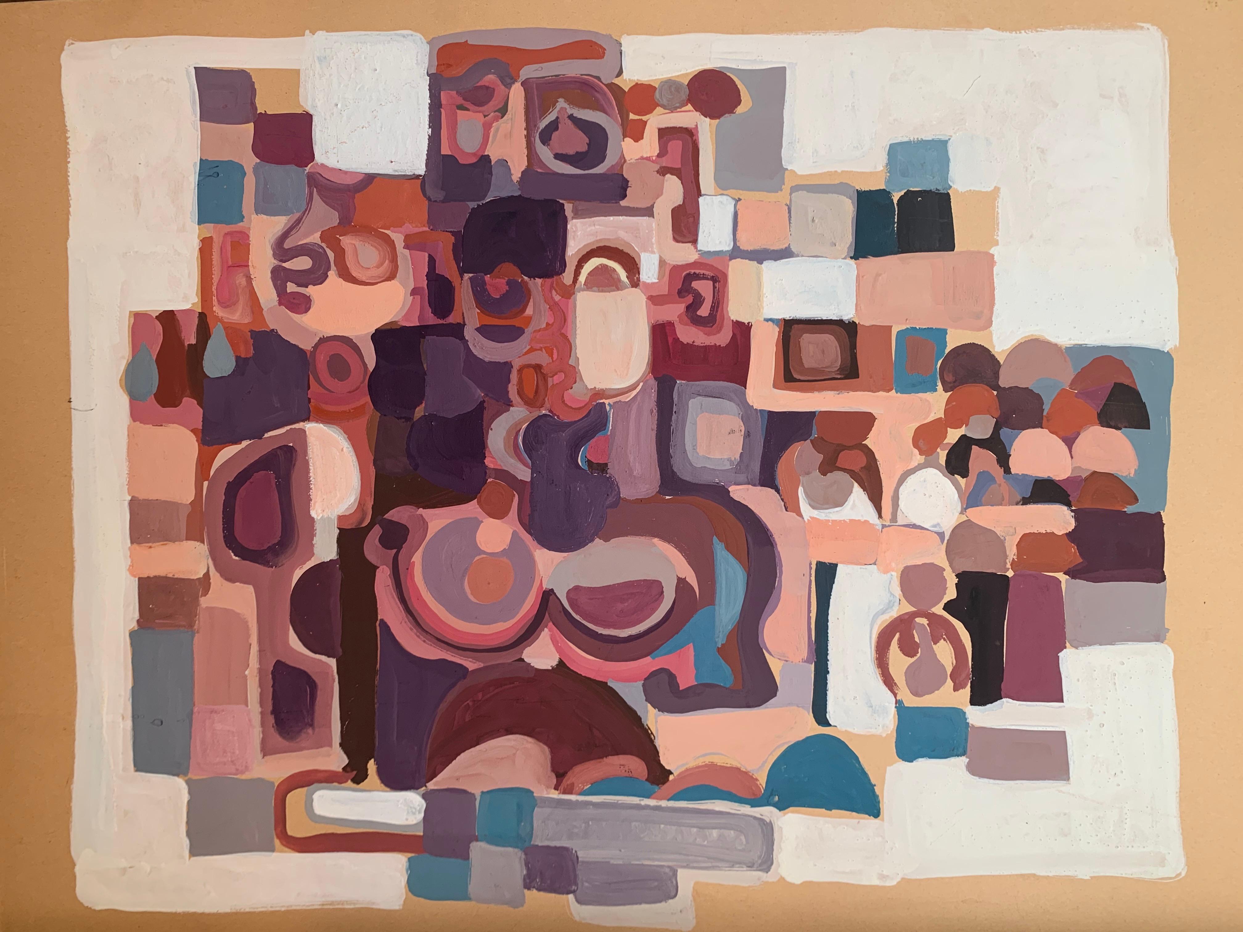 Paysage urbain abstrait. 1970 circa