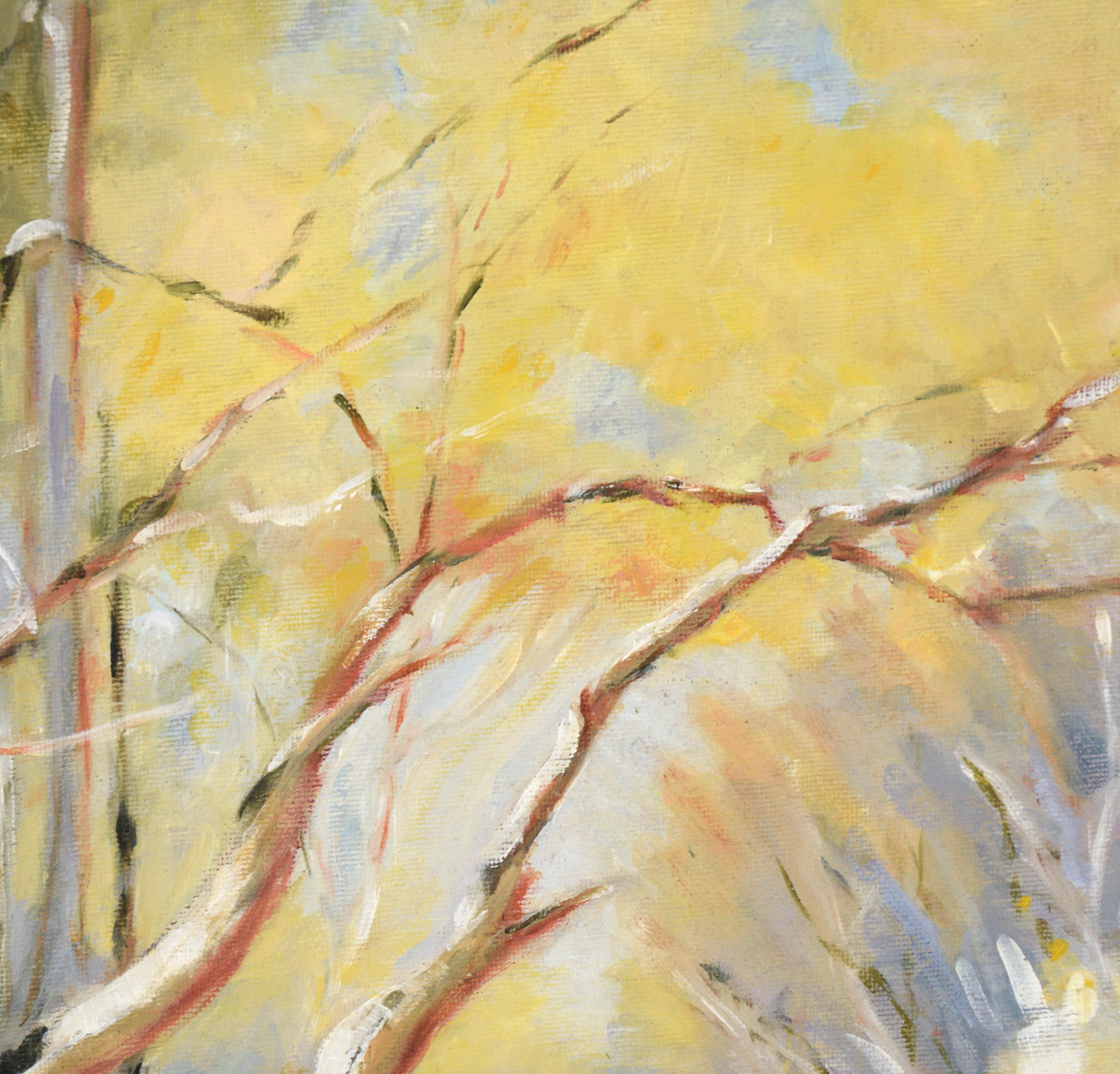 Paysage de printemps californien abstrait - Impressionnisme abstrait Painting par Unknown