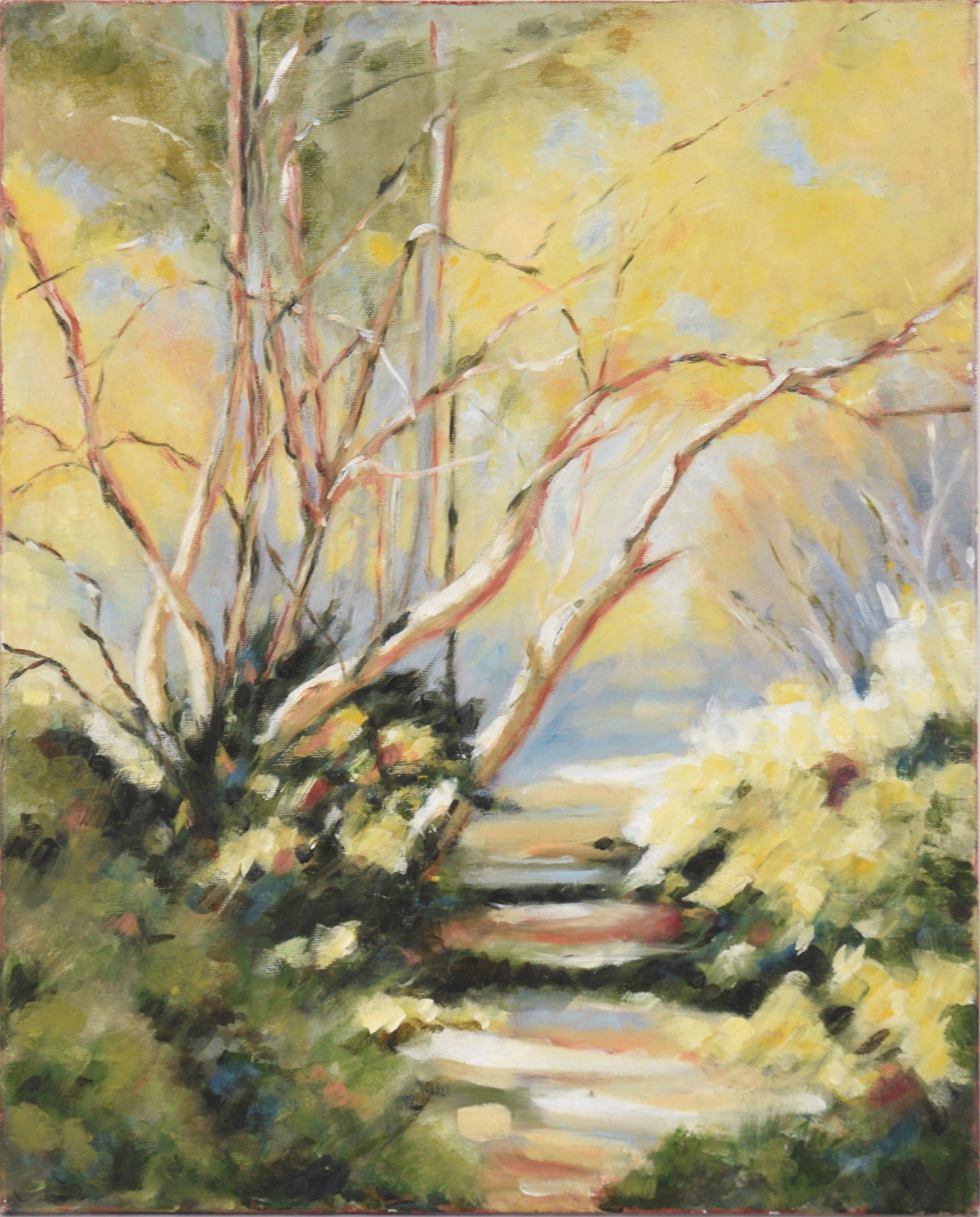 Landscape Painting Unknown - Paysage de printemps californien abstrait