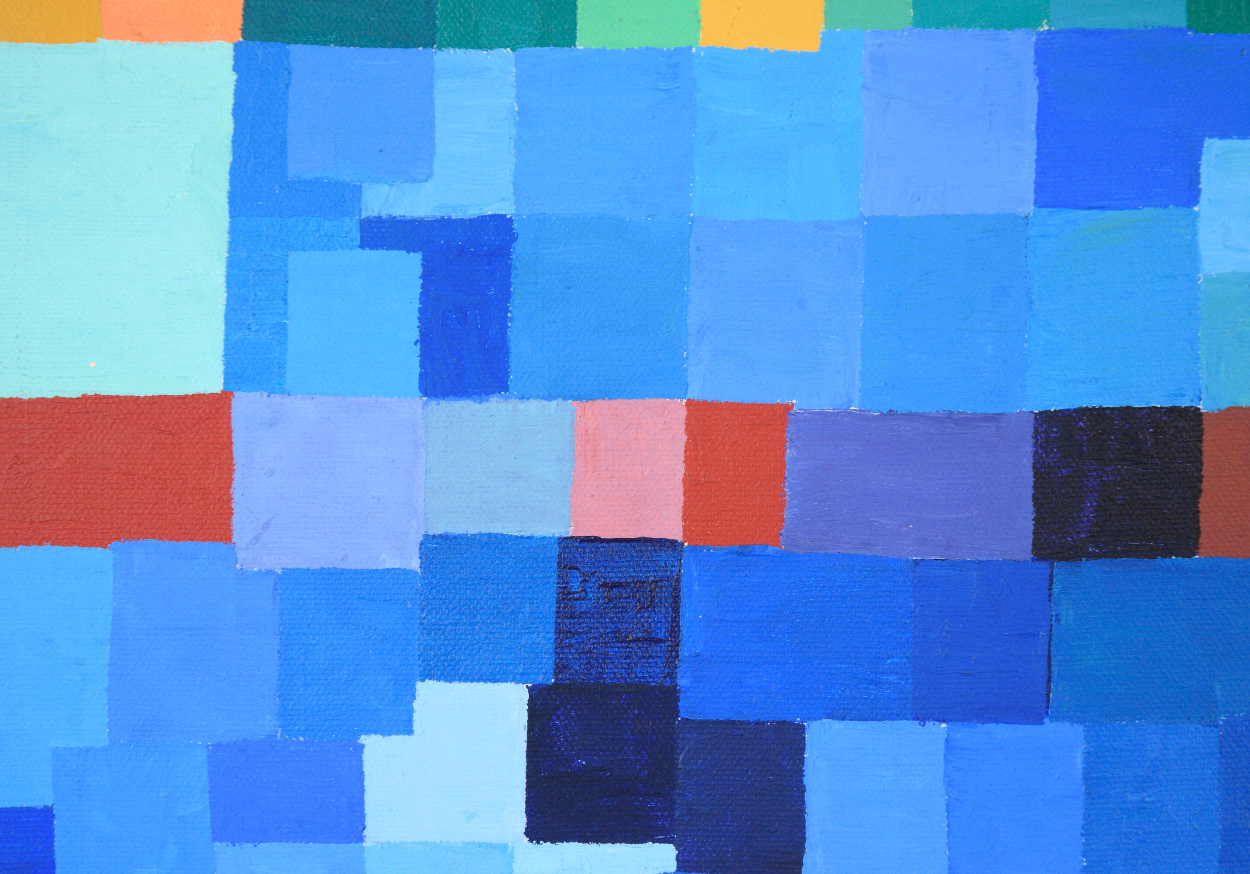 Abstracted Pixels - Blue Abstract Painting by Unknown