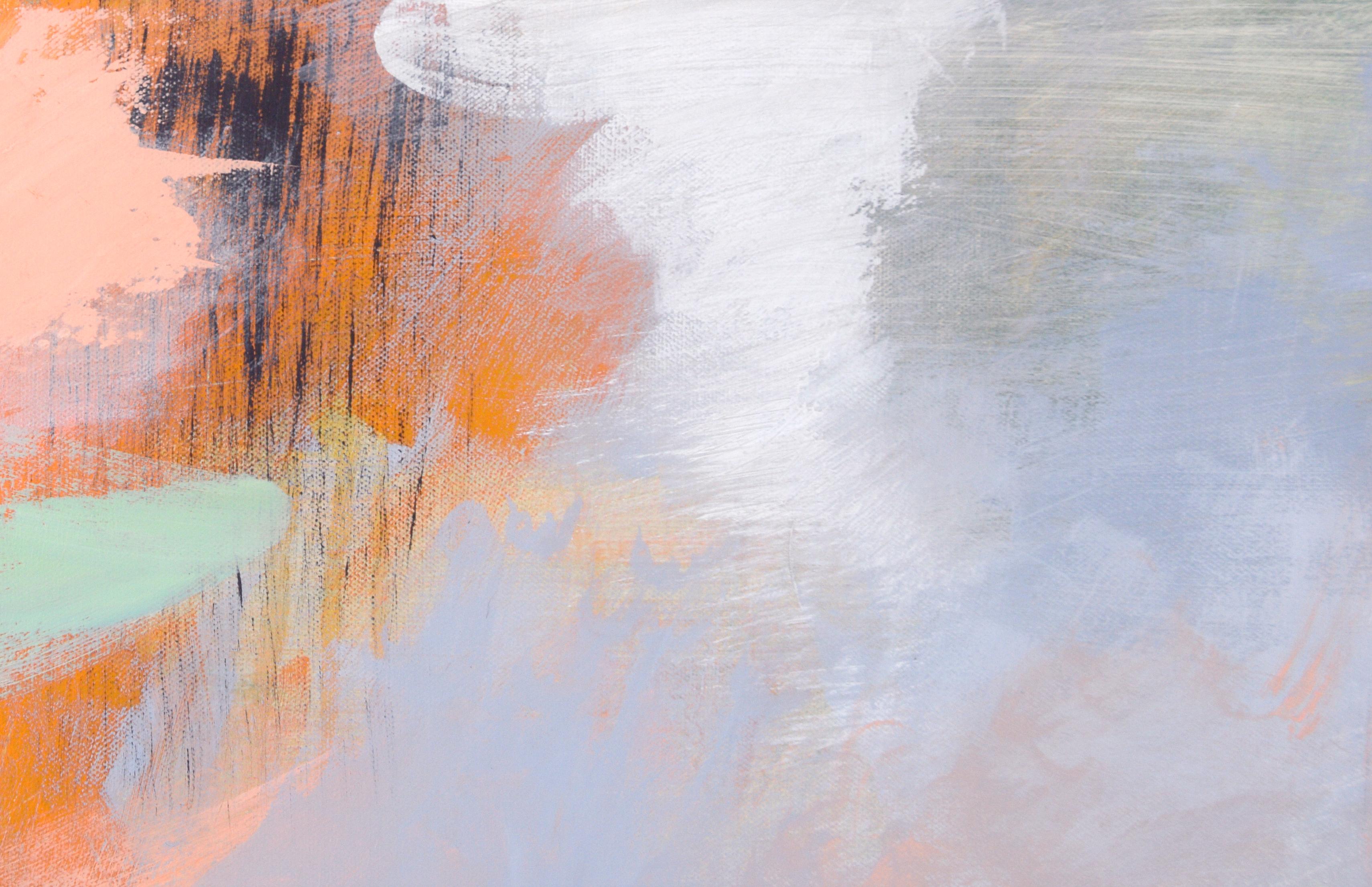Abstrakte vertikale Landschaft in Acryl auf Leinwand – Painting von Unknown