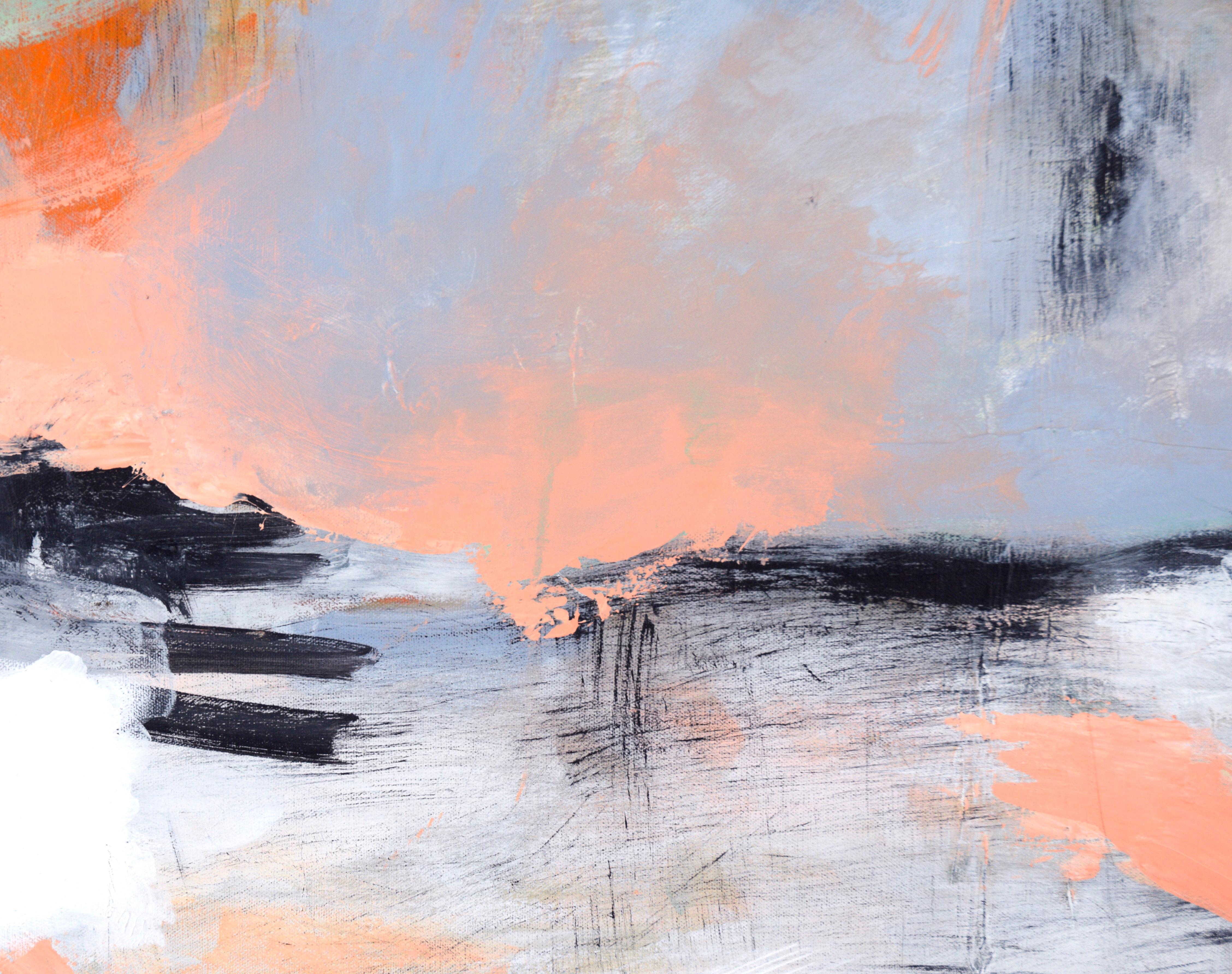 Paysage vertical abstrait en acrylique sur toile

Paysage abstrait ludique d'un artiste inconnu (20e siècle). Cette pièce est divisée en deux sections, impliquant le sol et le ciel. Le ciel est de multiples couleurs, dont le vert, les nuances