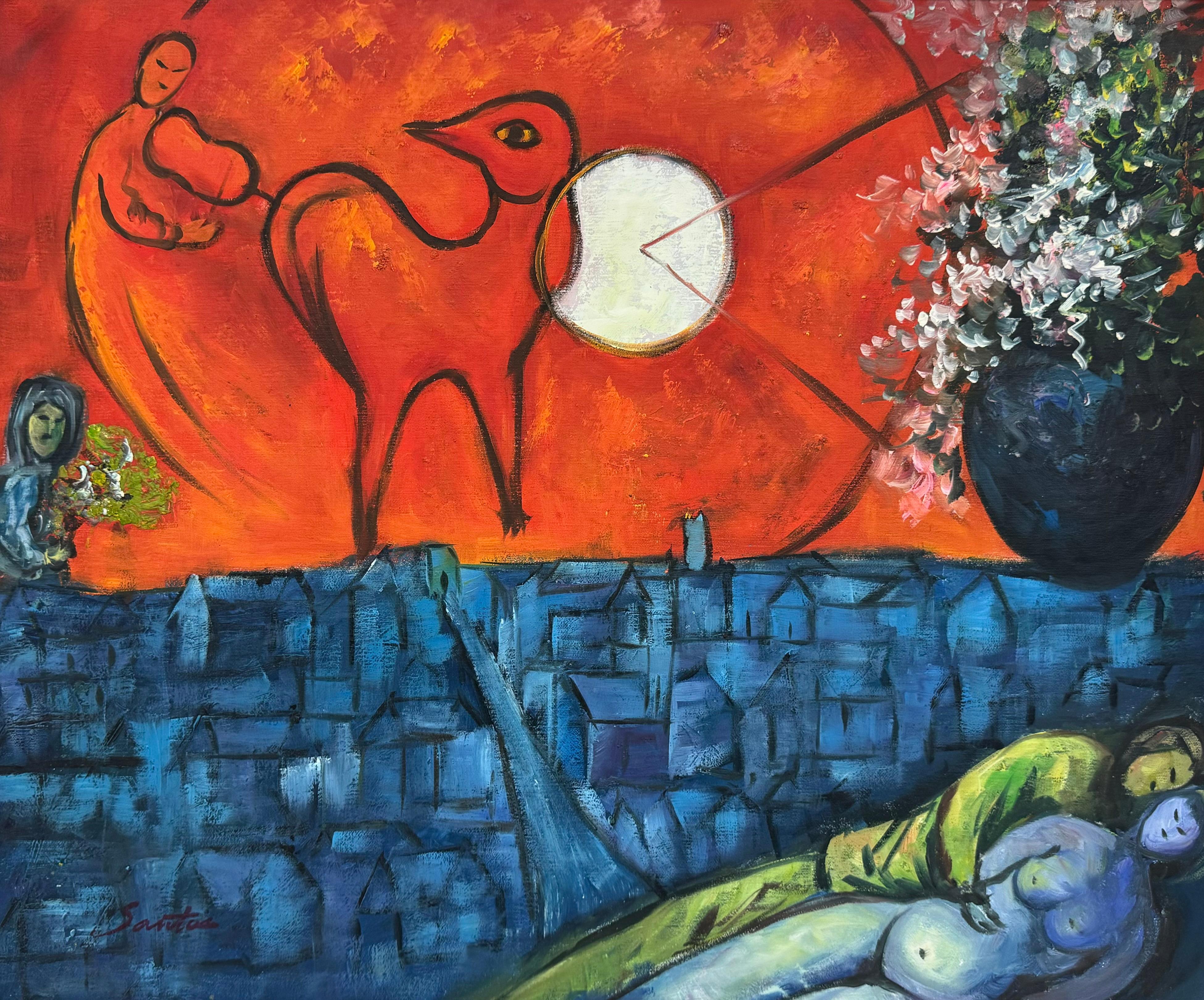 Notte a Vence - Painting di Unknown