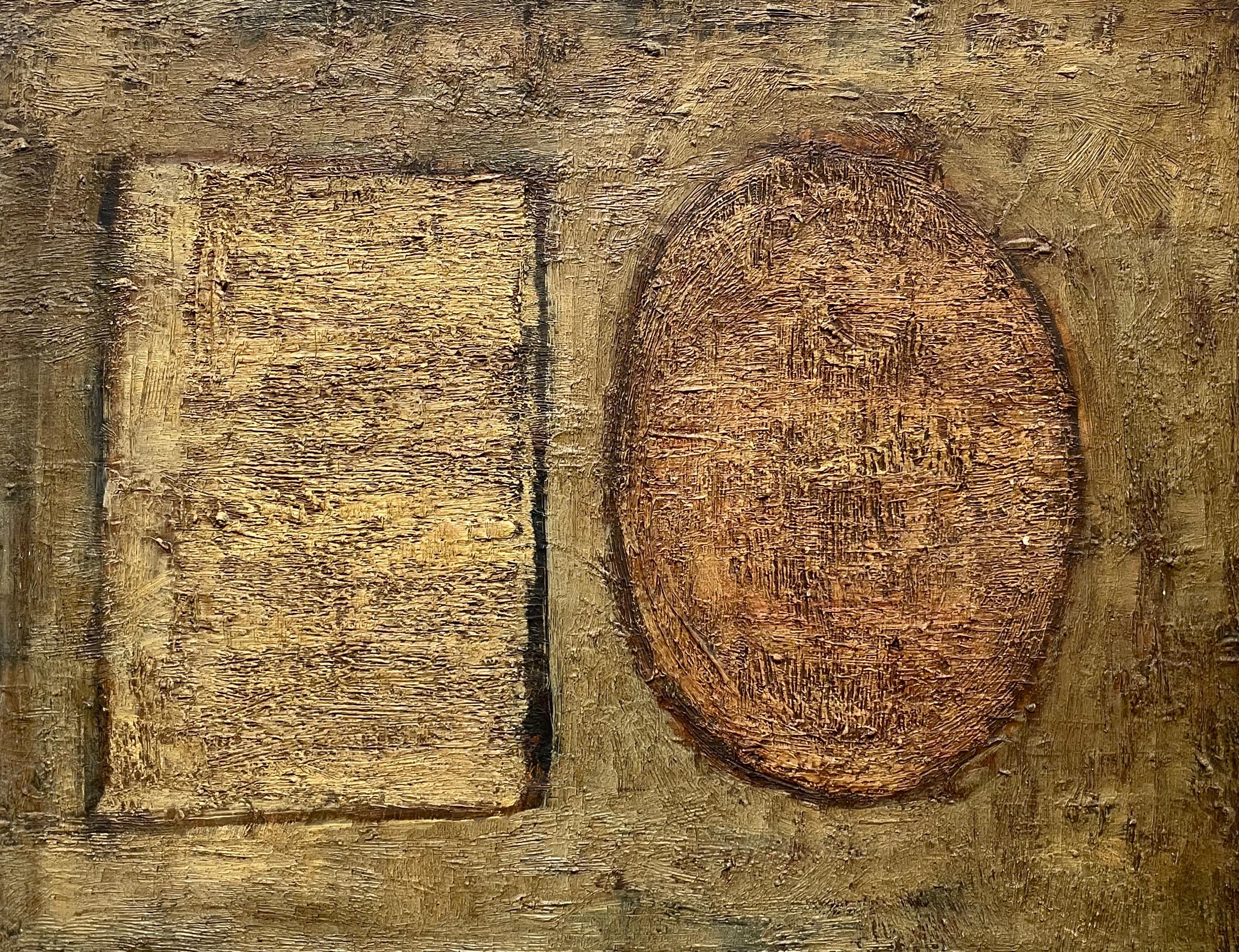 Abstraktion, Öl auf Leinwand Gegensigniert Gruot Und Datiert 1958 – Painting von Unknown