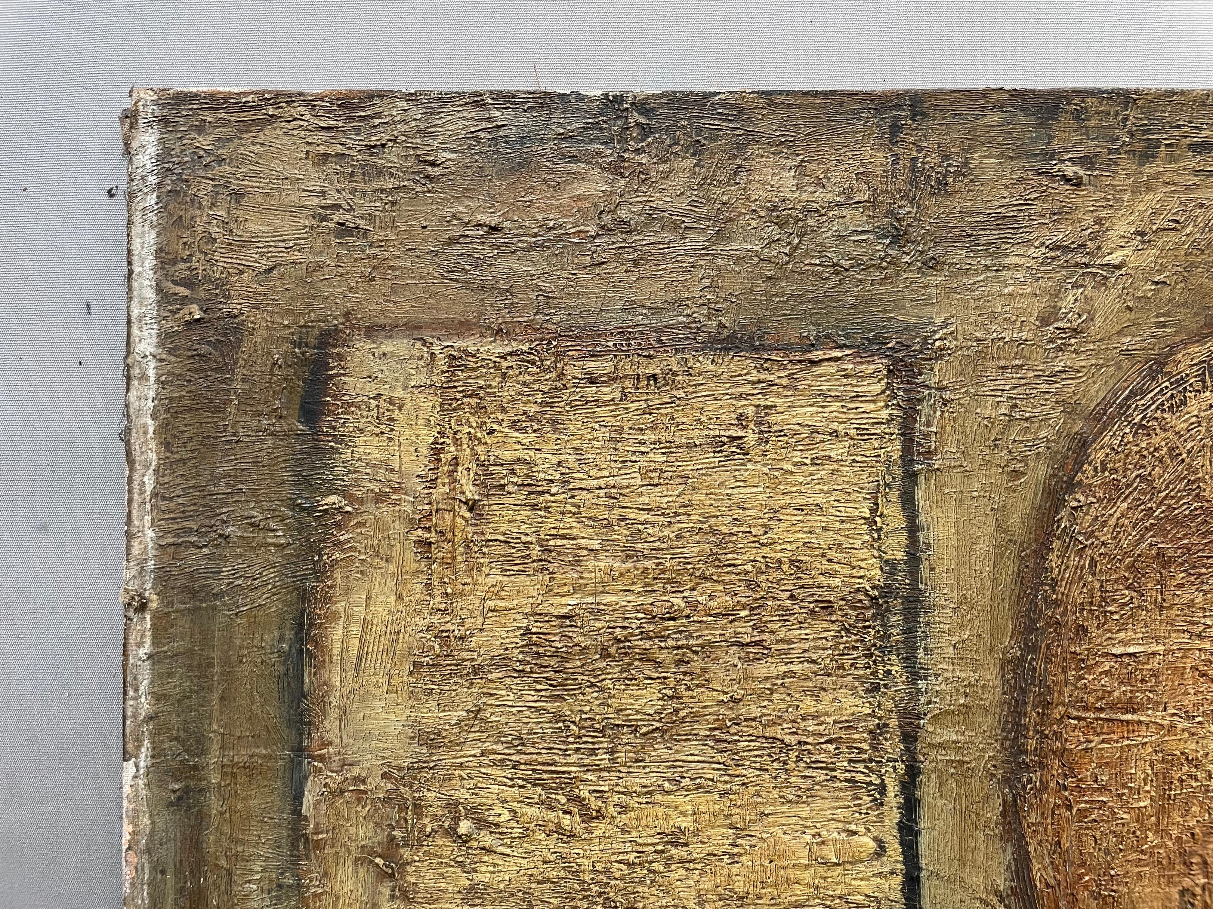 Abstraktion, Öl auf Leinwand Gegensigniert Gruot Und Datiert 1958 (Braun), Abstract Painting, von Unknown