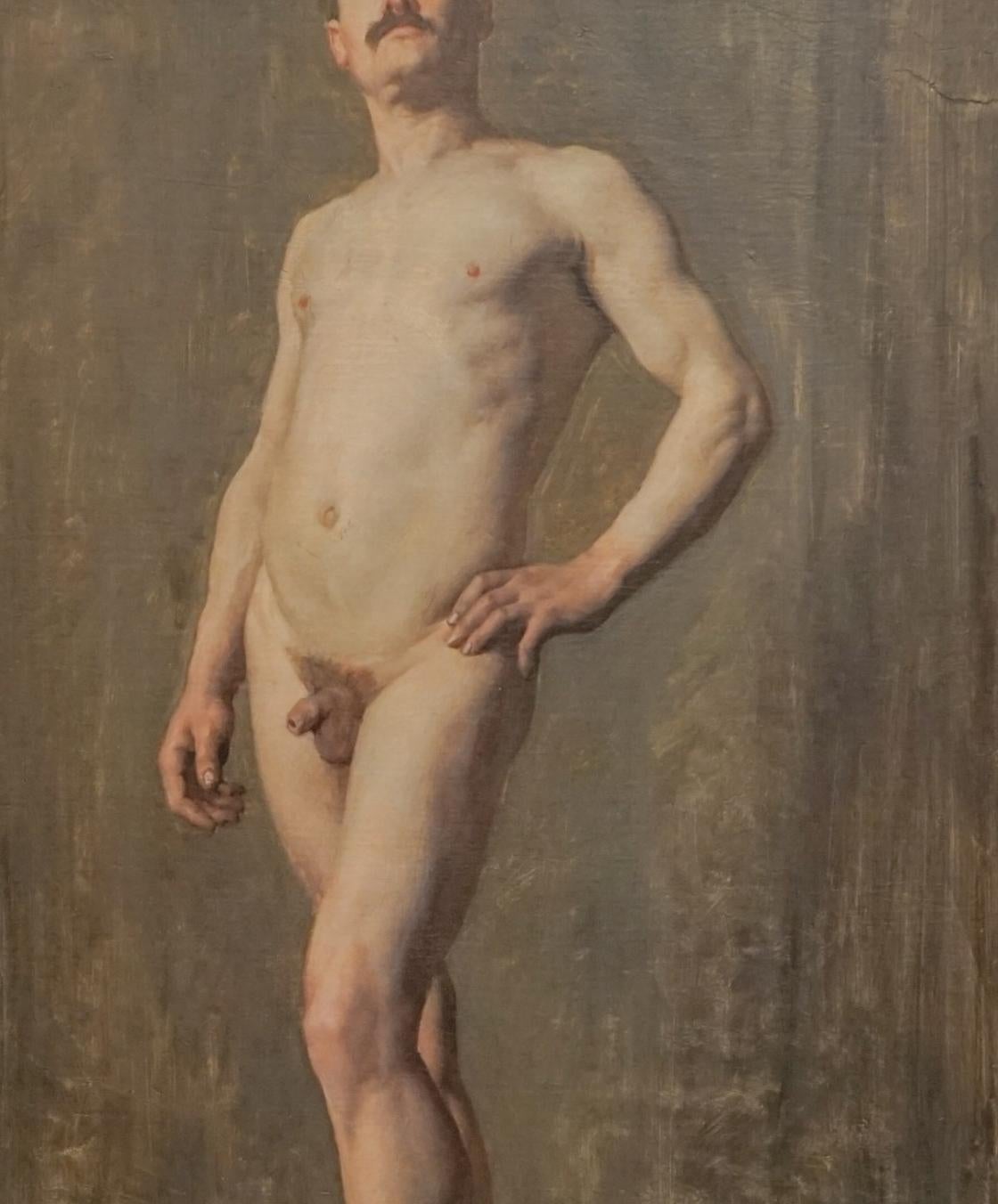 Academic LargeMale Nude 1880's  - Painting by Unknown