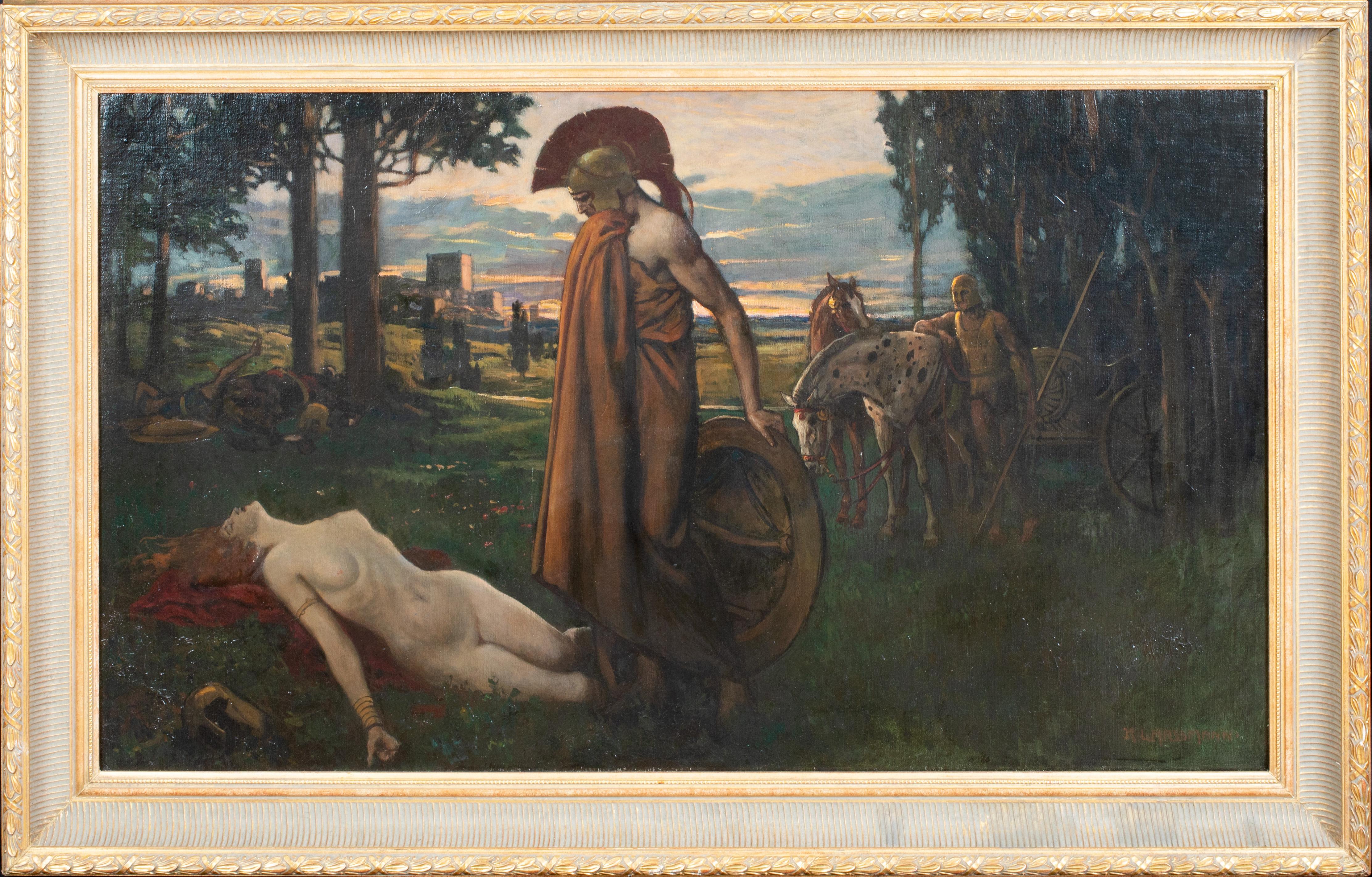 Achilles und Penthesilea, Königin der Amazonas, 19. Jahrhundert – Painting von Unknown