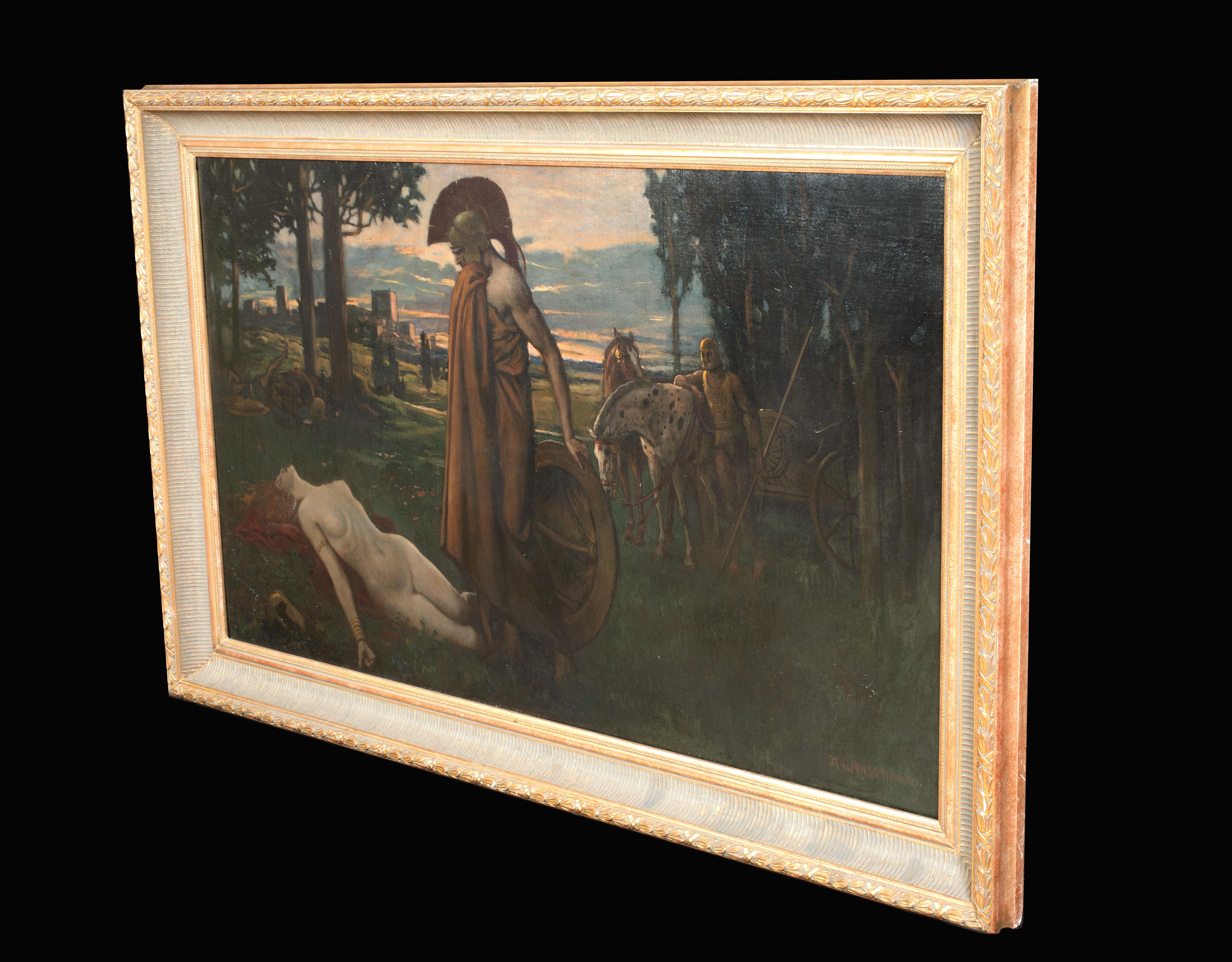 Achilles und Penthesilea, Königin der Amazonen, 19. Jahrhundert 

von Karl Ludwig HASSMANN (1868-1933)

Riesige klassische Szene aus dem 19. Jahrhundert mit Achilles und Penthesilea, der Königin der Amazonen, Öl auf Leinwand von Karl Ludwig