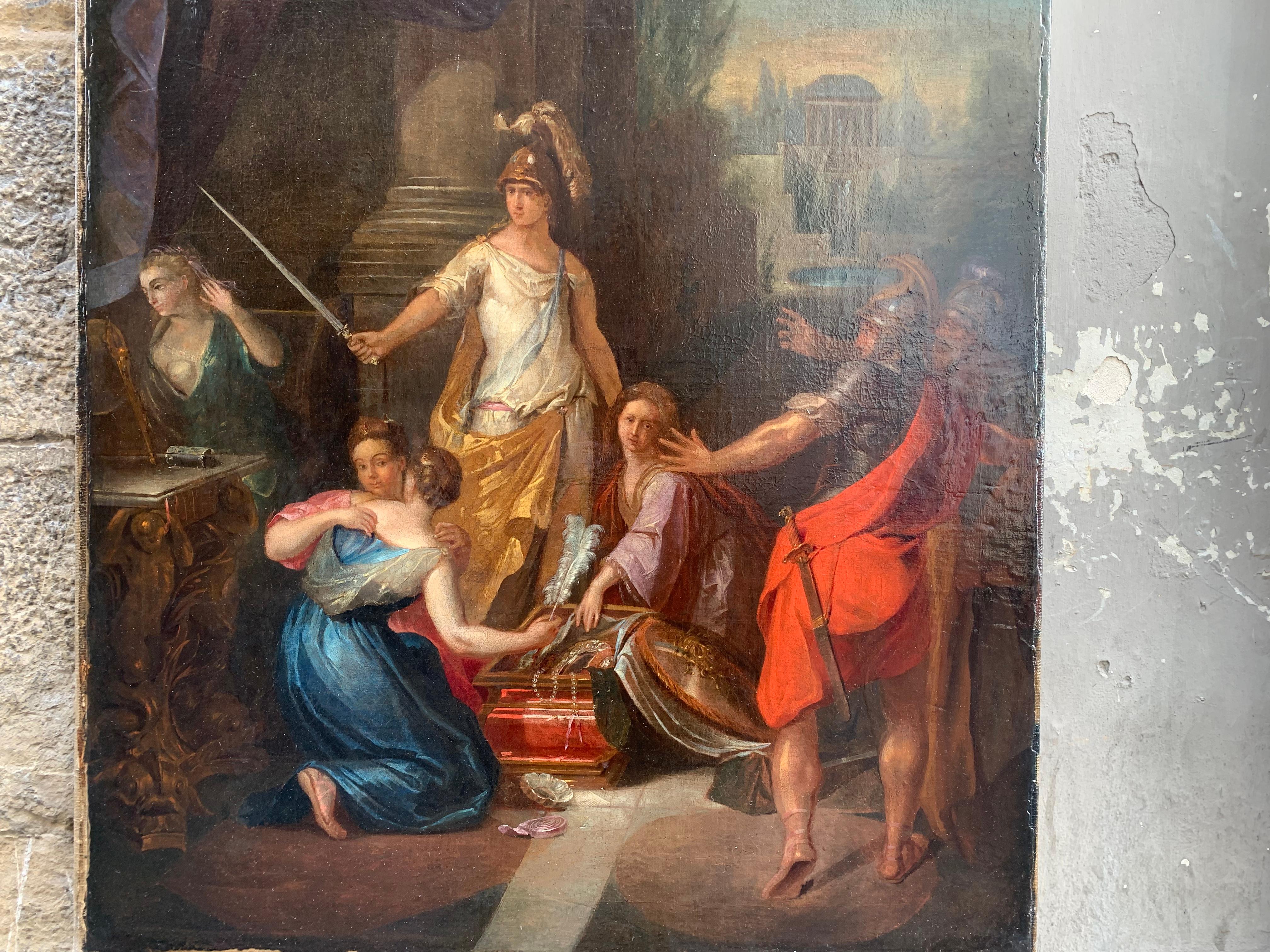 Aquiles disfrazado de mujer descubierto por Ulises. Escuela holandesa, hacia 1720 10