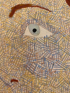 Acrylic Modern Portrait On a Blue Background