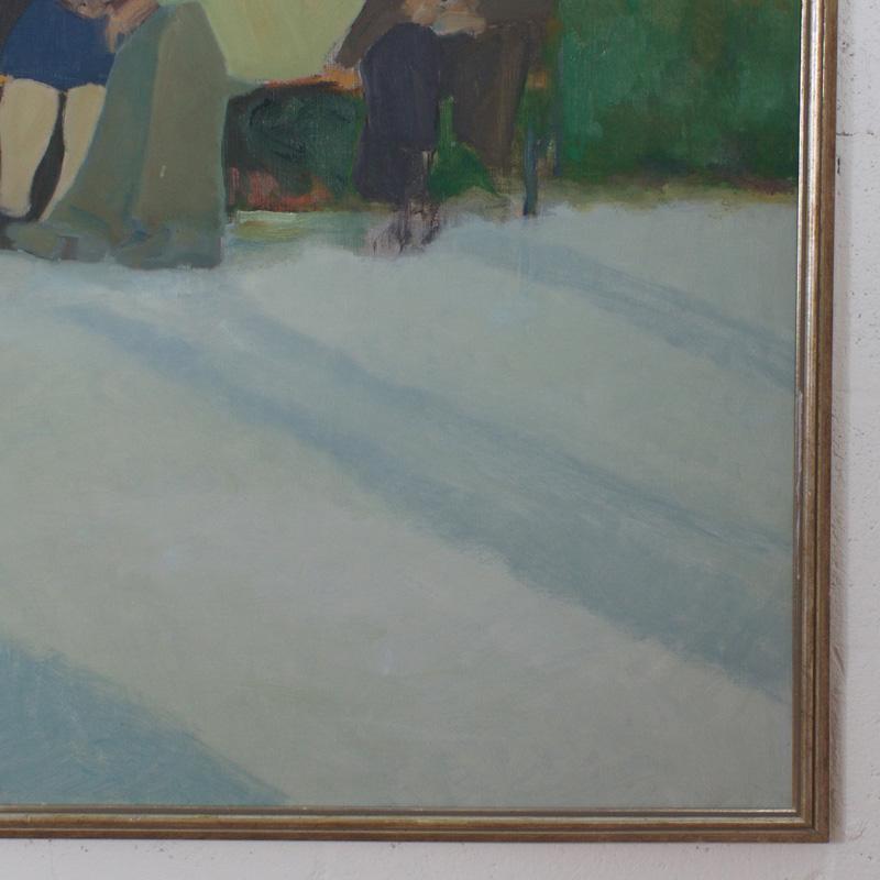 Acrylic on Canvas Painting of a Park Scene 2