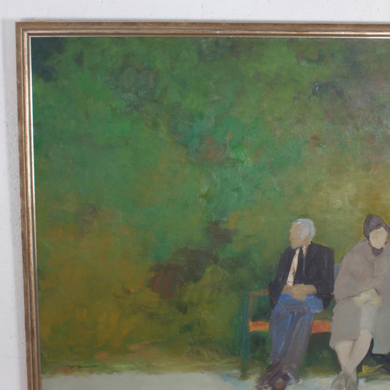 Acrylic on Canvas Painting of a Park Scene 4