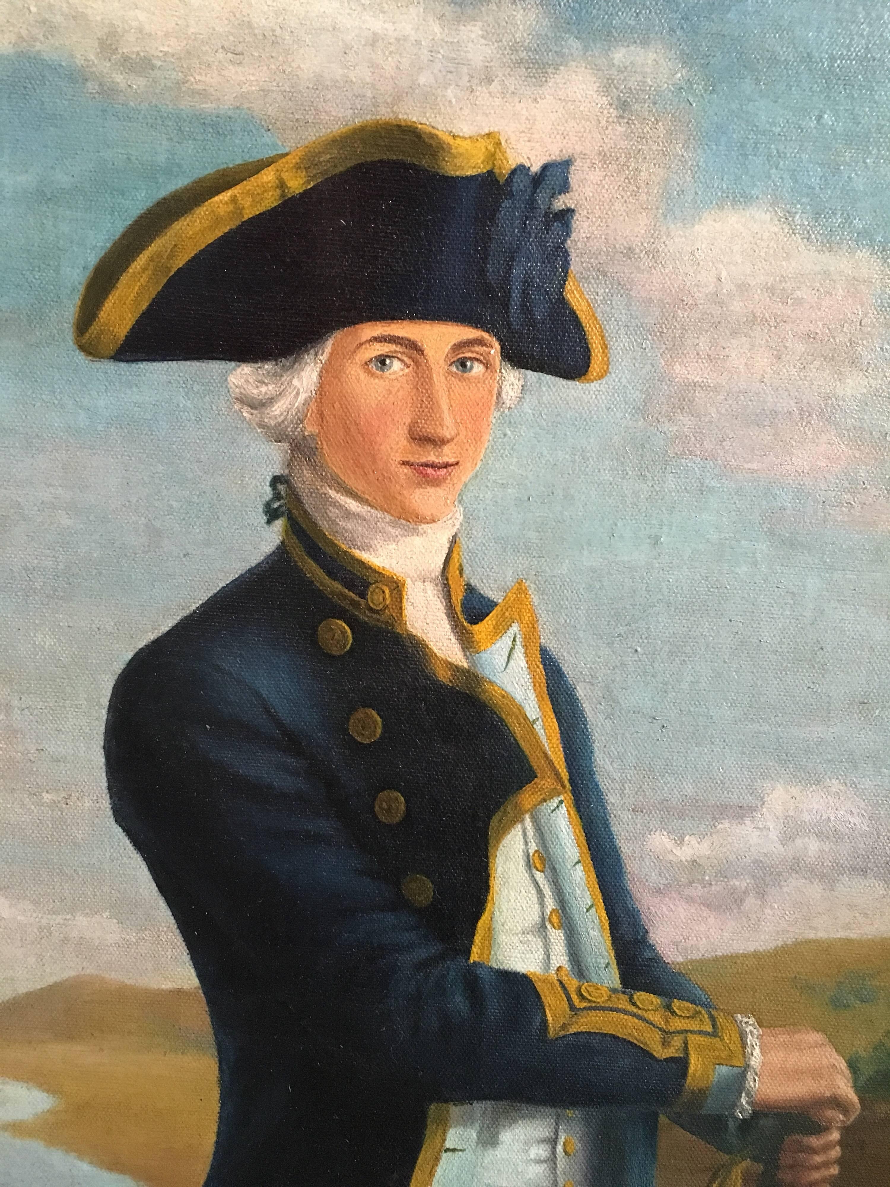 Admiral Lord Nelson, Fine Portrait, Oil Painting - Gray Figurative Painting by Unknown